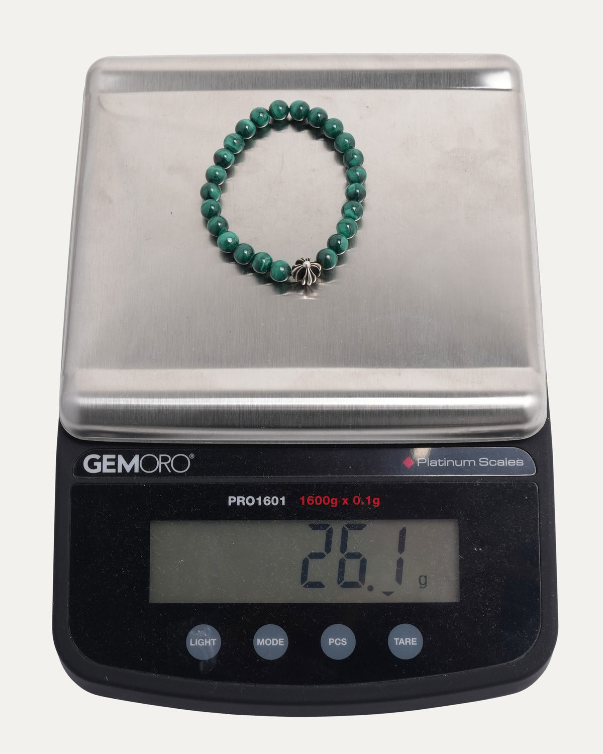 8mm Malachite Plus Cross Bead Bracelet