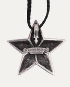 Large Star Pendant on Leather Braid