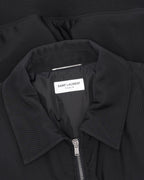 Wool Blend Collared Bomber Jacket