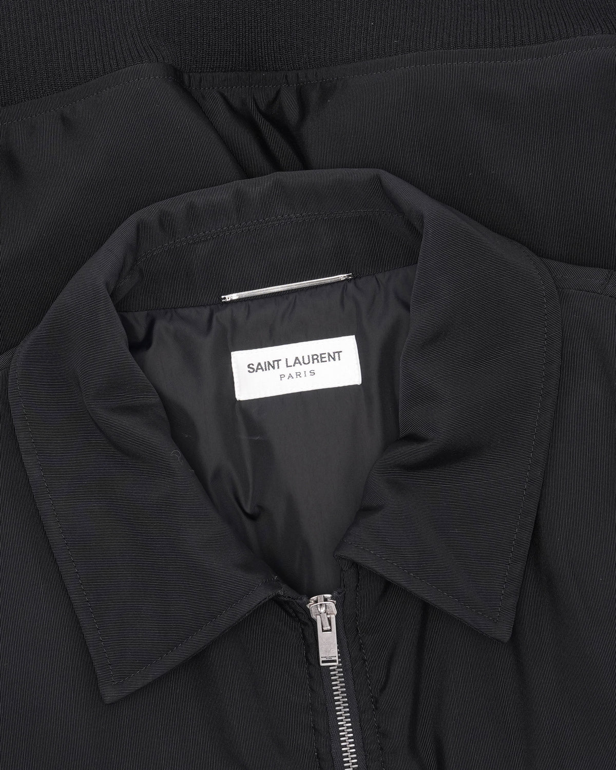 Wool Blend Collared Bomber Jacket