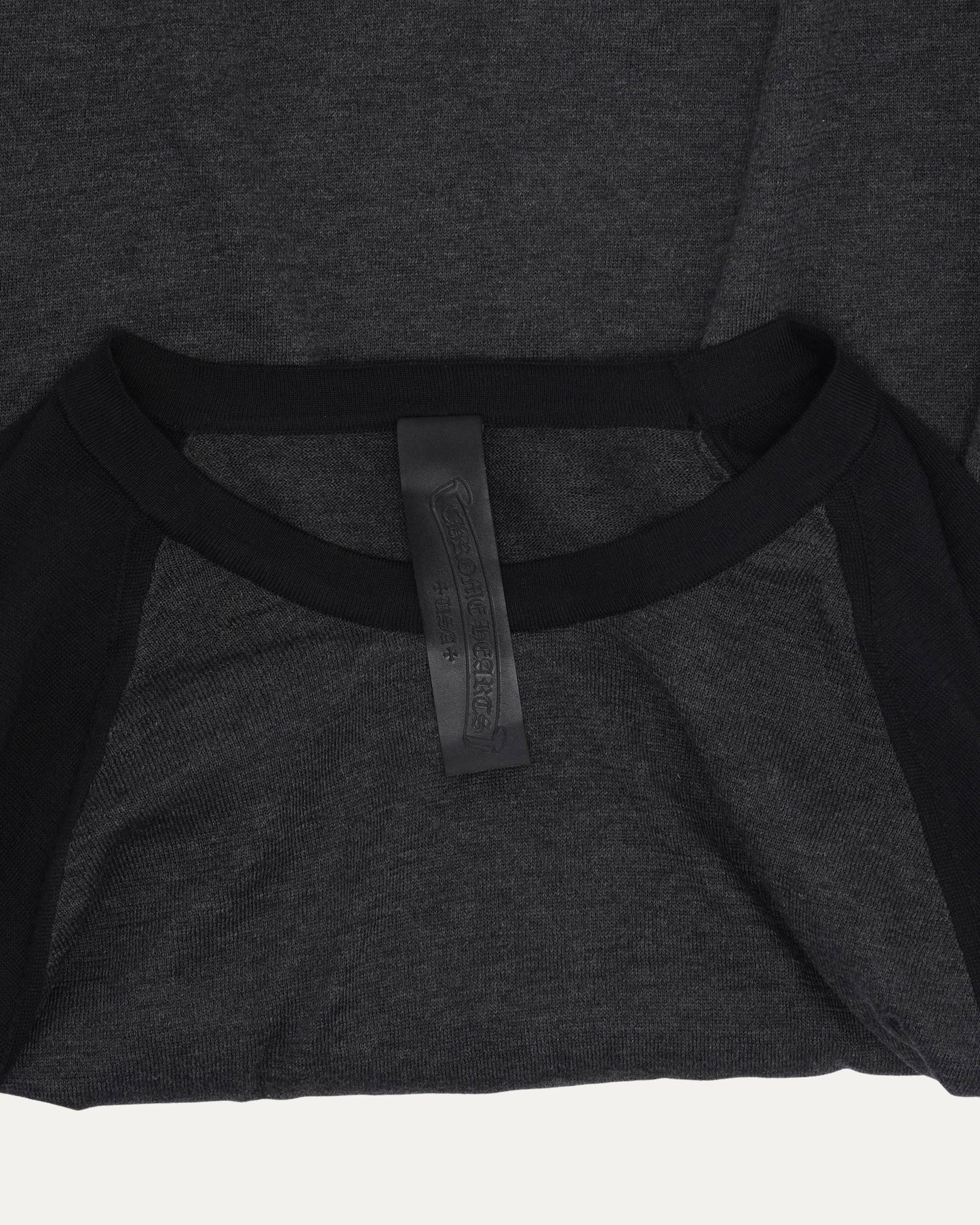 Silk Blend Cross Patch Long Sleeve Raglan T-Shirt