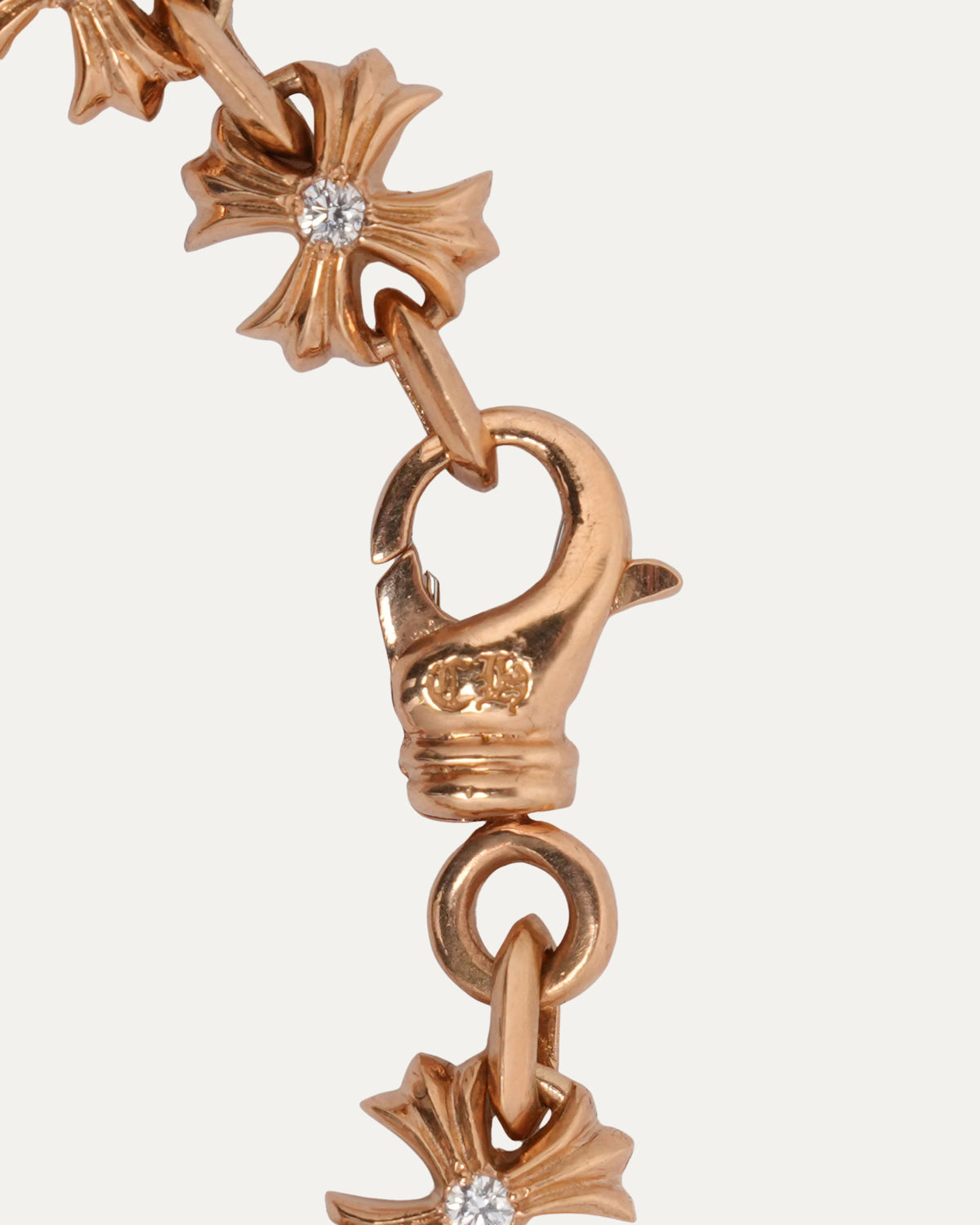 Gold Diamond X Link Bracelet