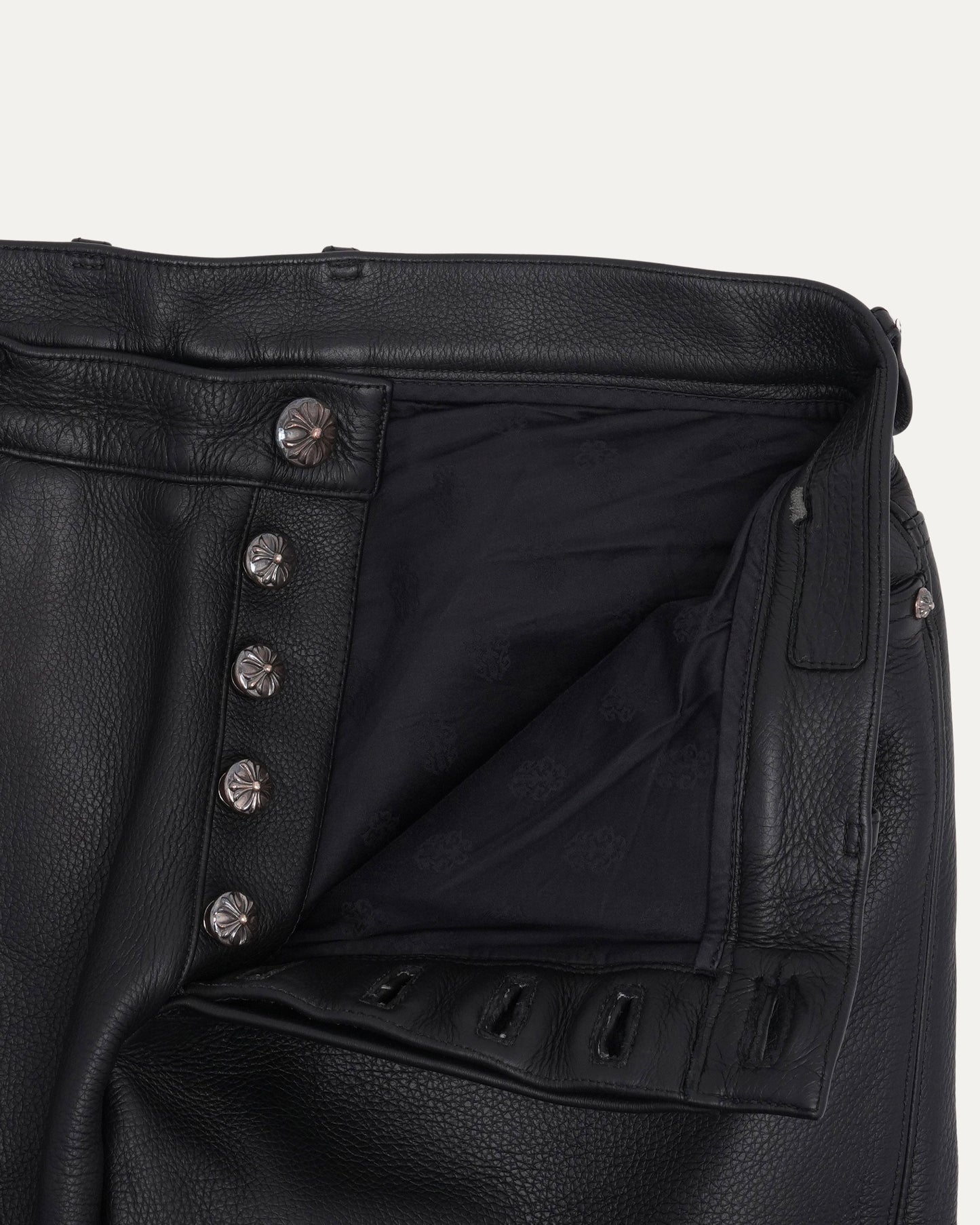 Leather Cross Patch Pants