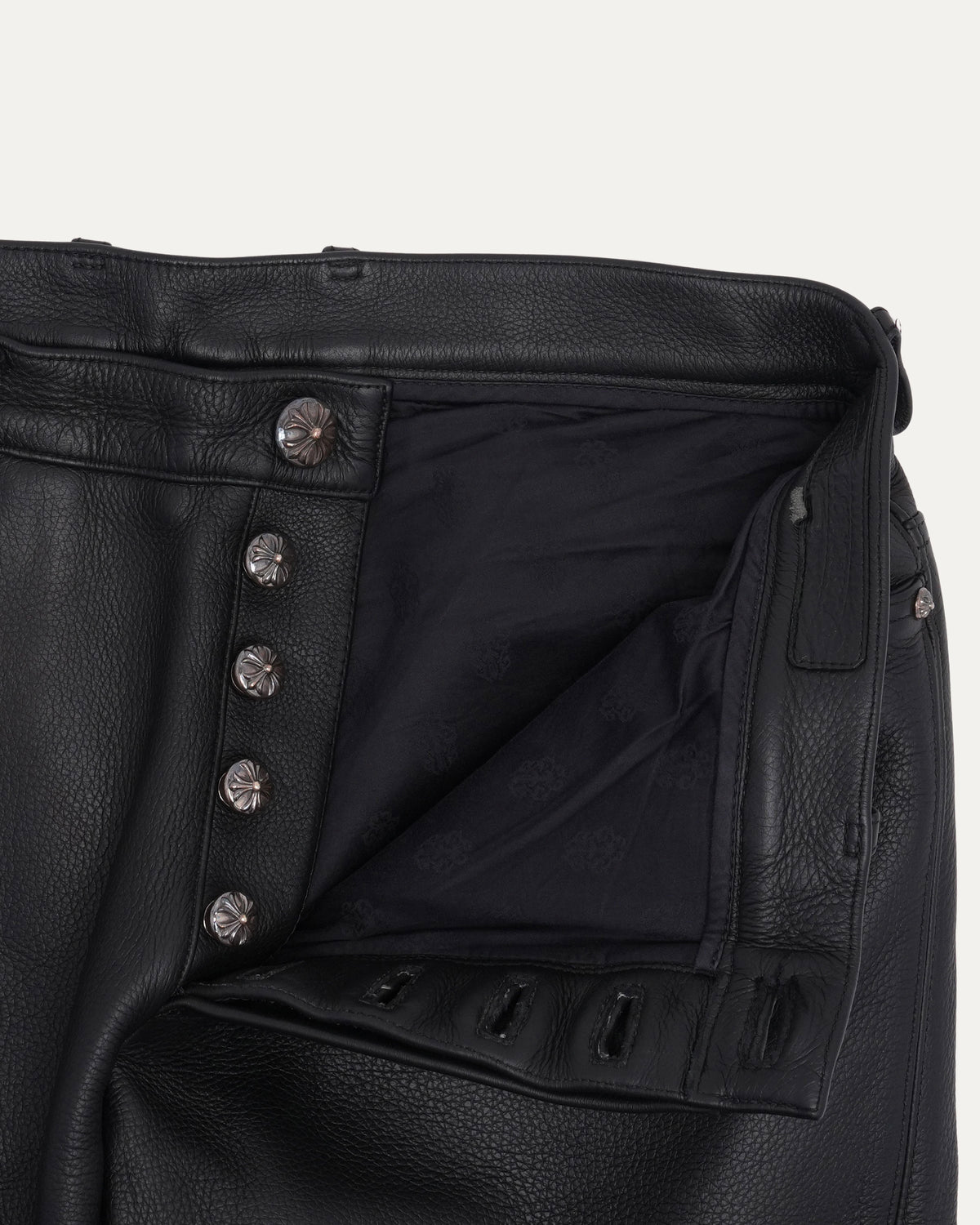 Leather Cross Patch Pants