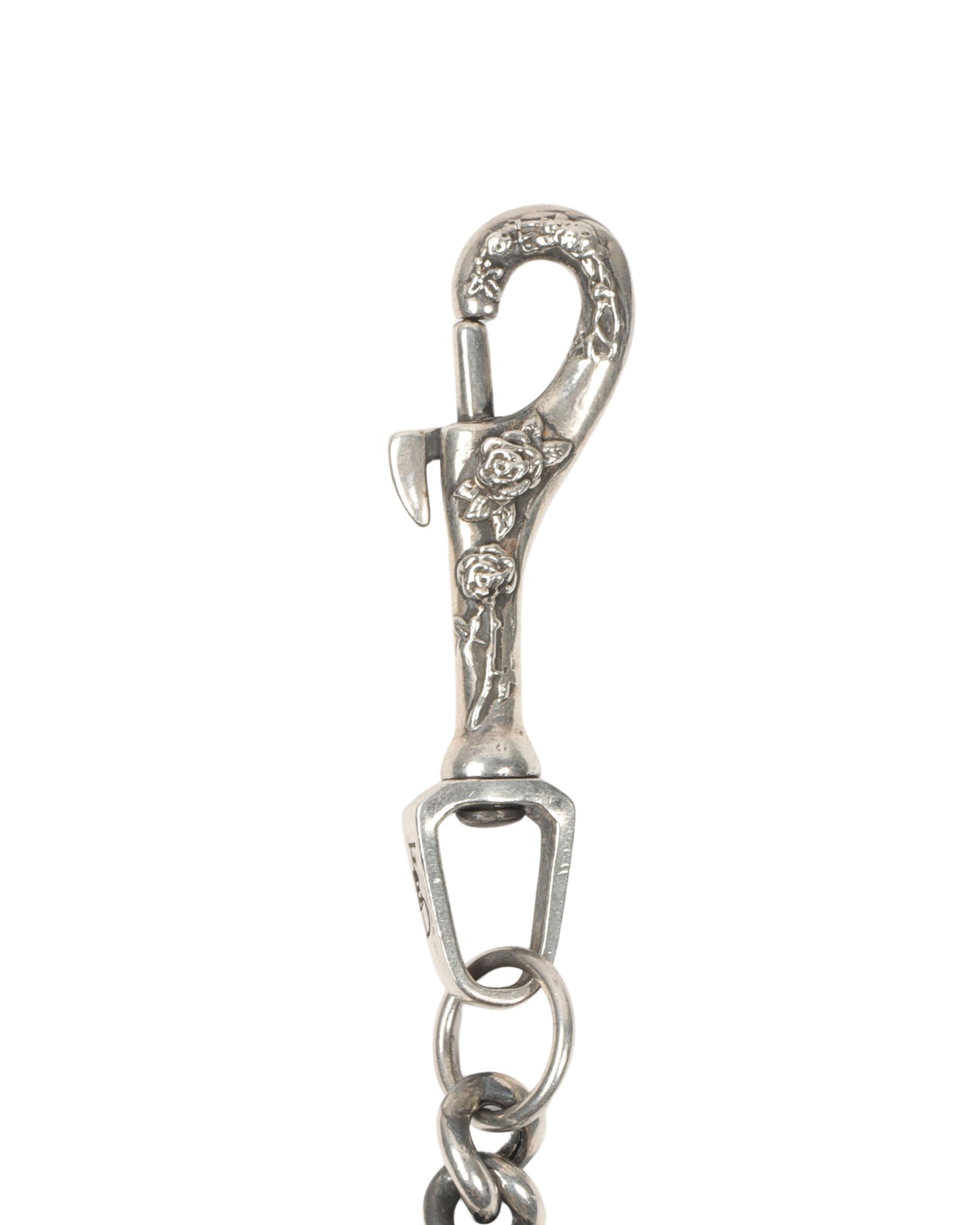 Silver Rose Clip Wallet Chain