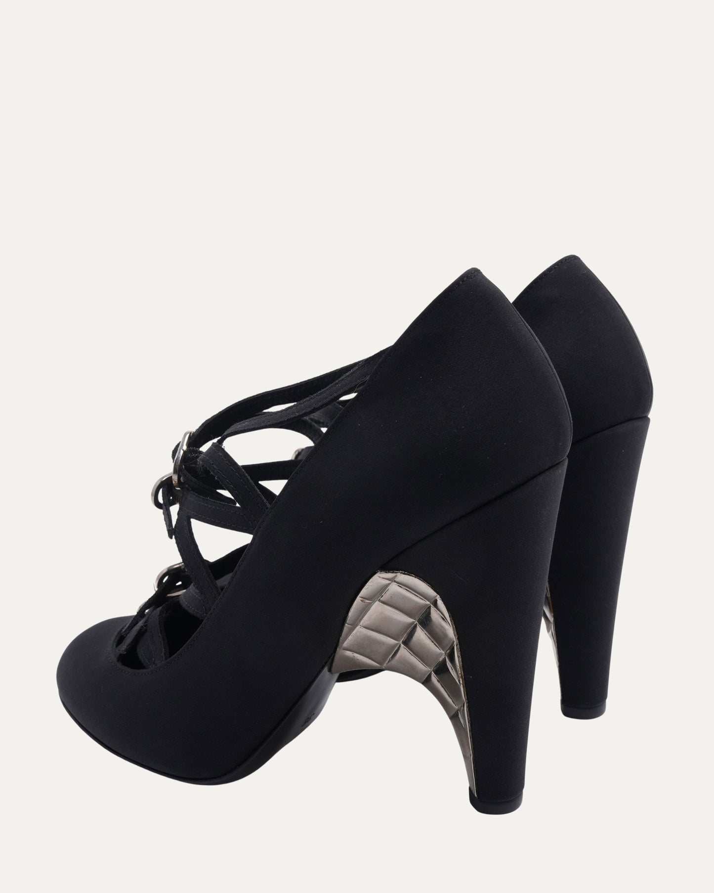 Rhinestone Buckle Heels