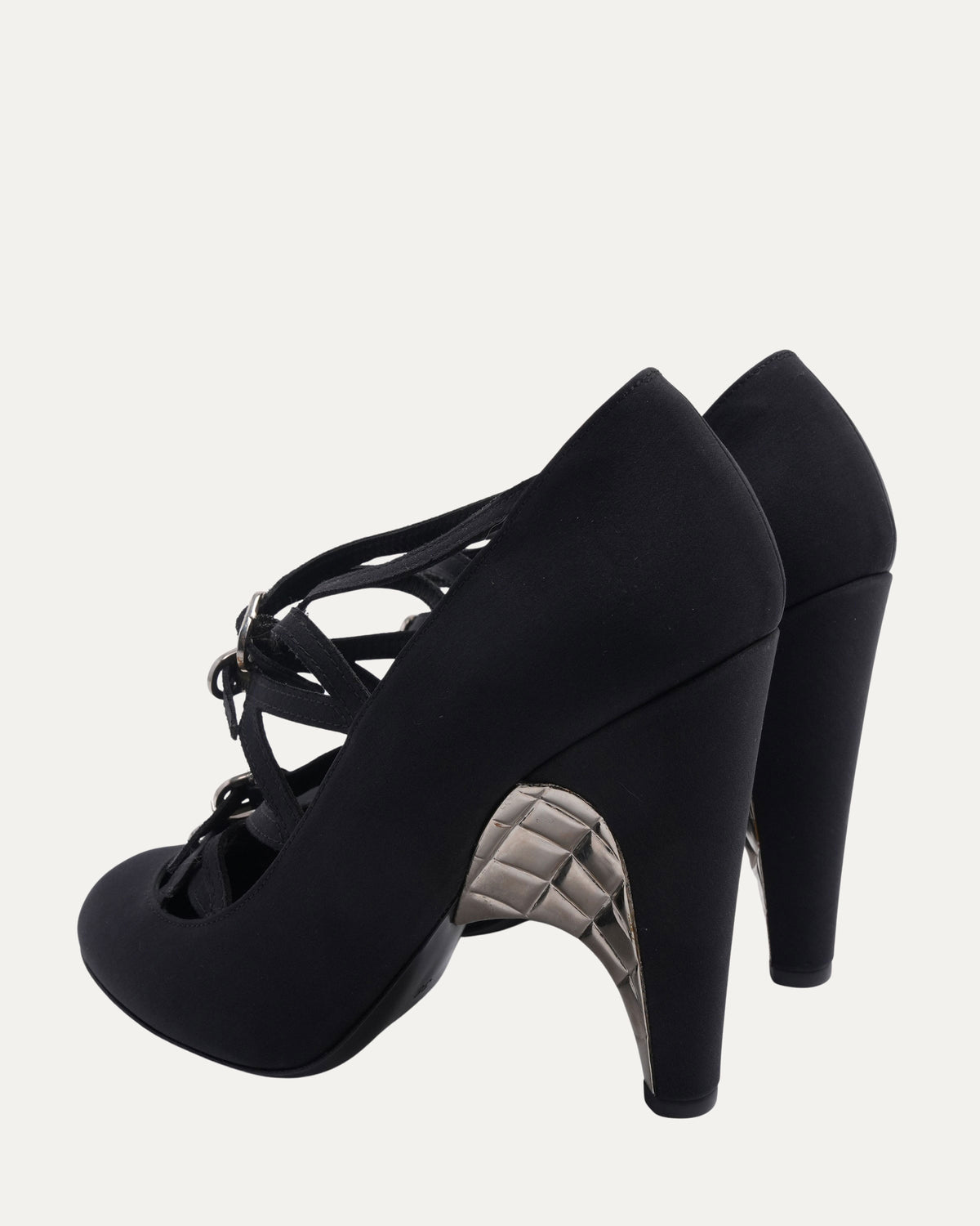 Rhinestone Buckle Heels