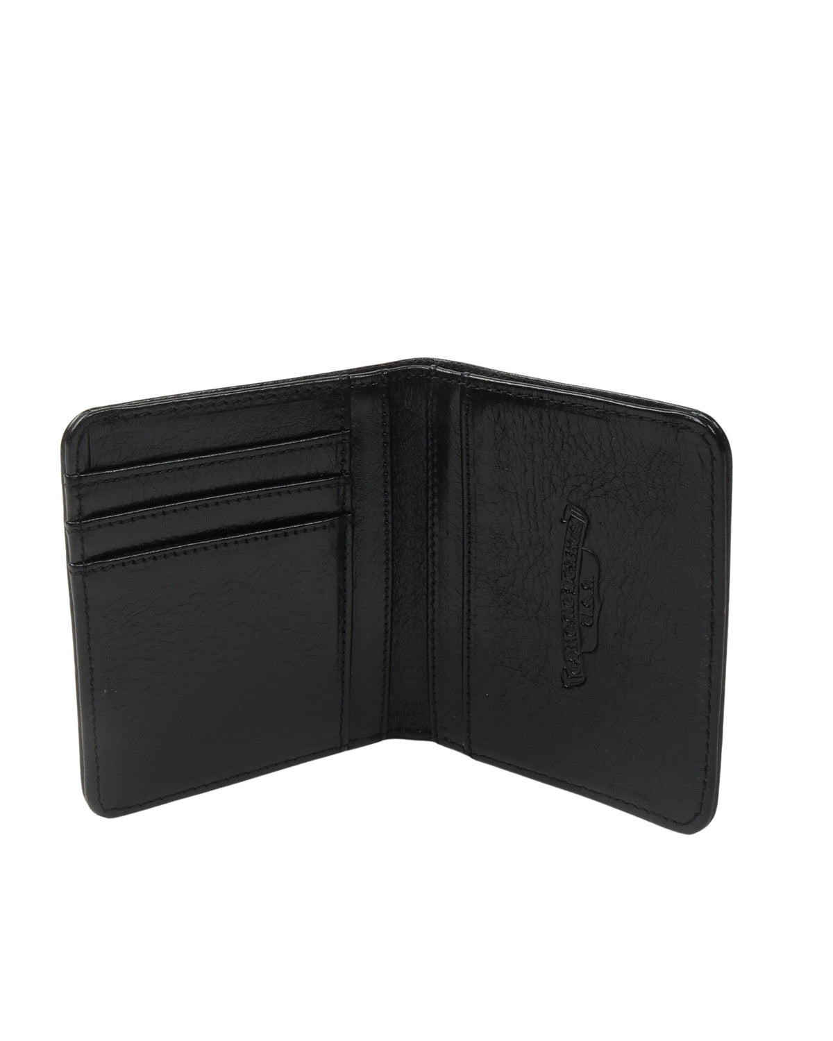 Leather Cross Bifold Patch Wallet