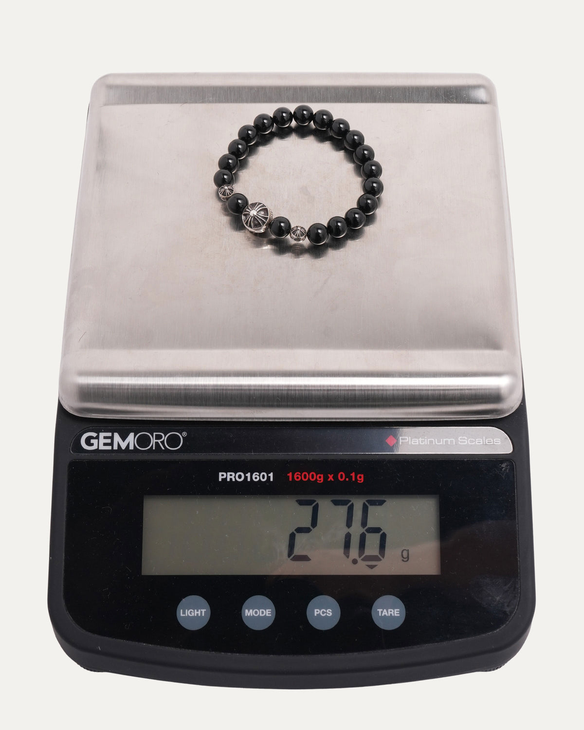 Large Multi Charm Onyx Bead Bracelet