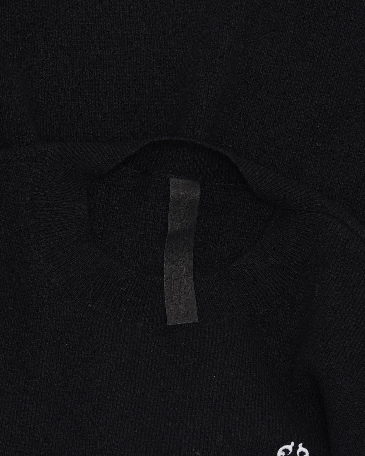 Cashmere Blend Vine Dagger Embroidered Crewneck Sweater