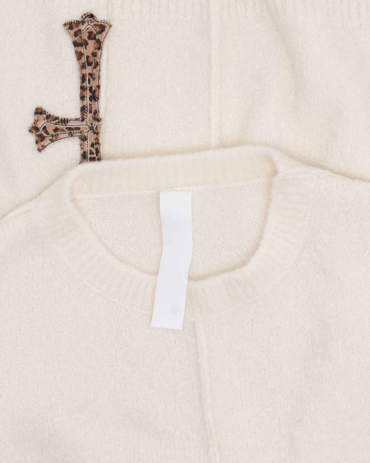 Silk Cashmere Blend Cross Patch Sweater