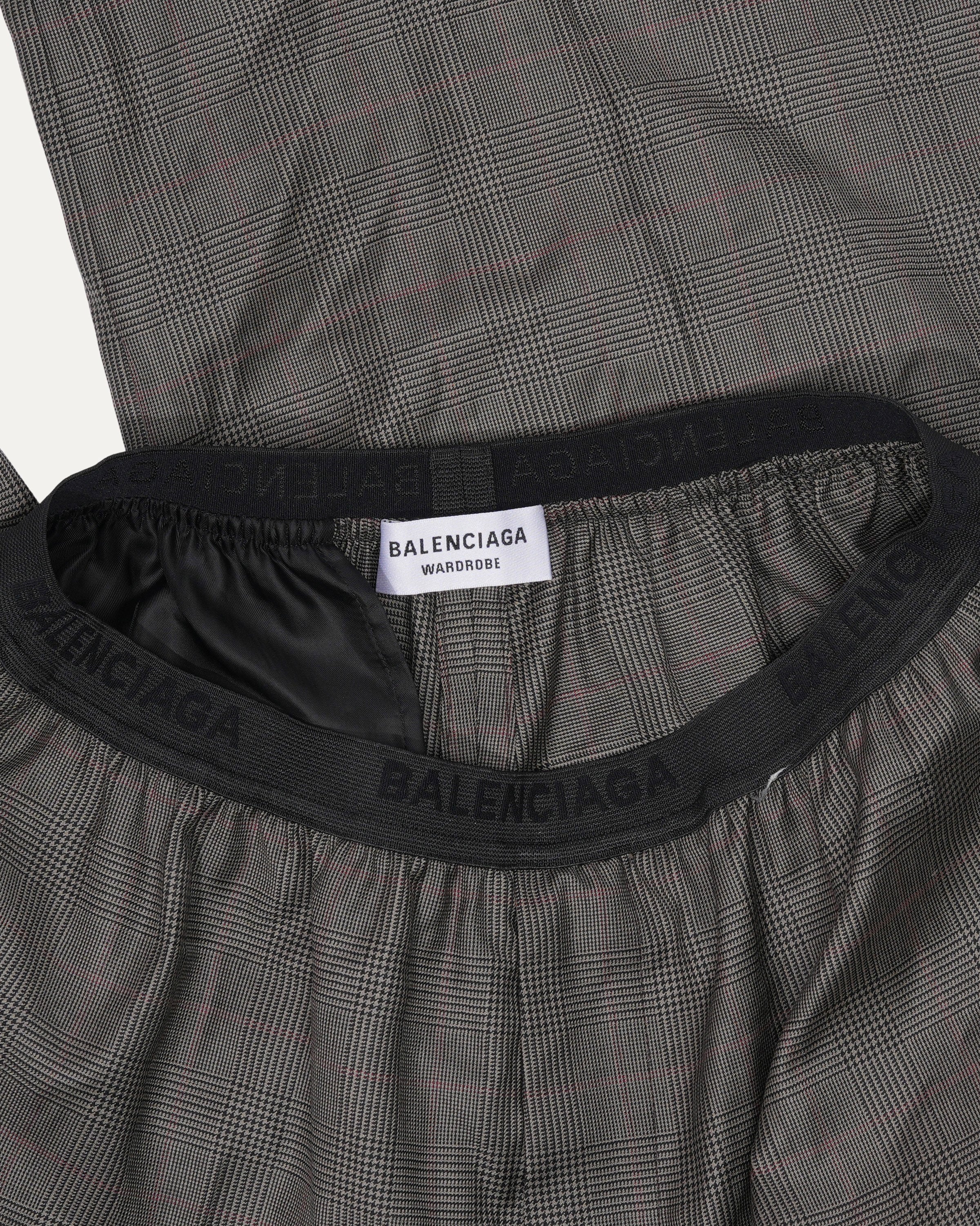 Prince of Wales Check Elastic Waist Pants