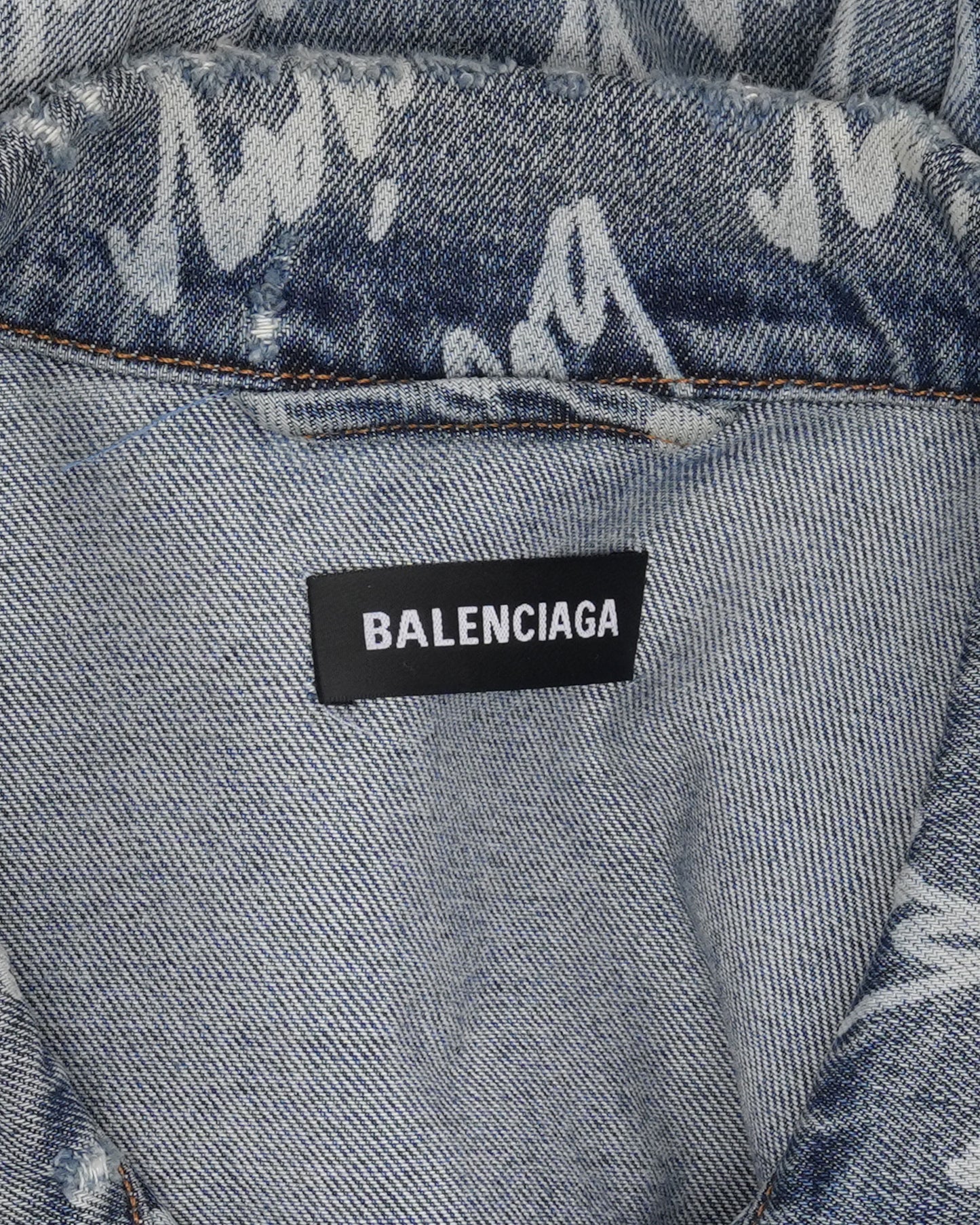All Over Logo Oversized Denim Jacket