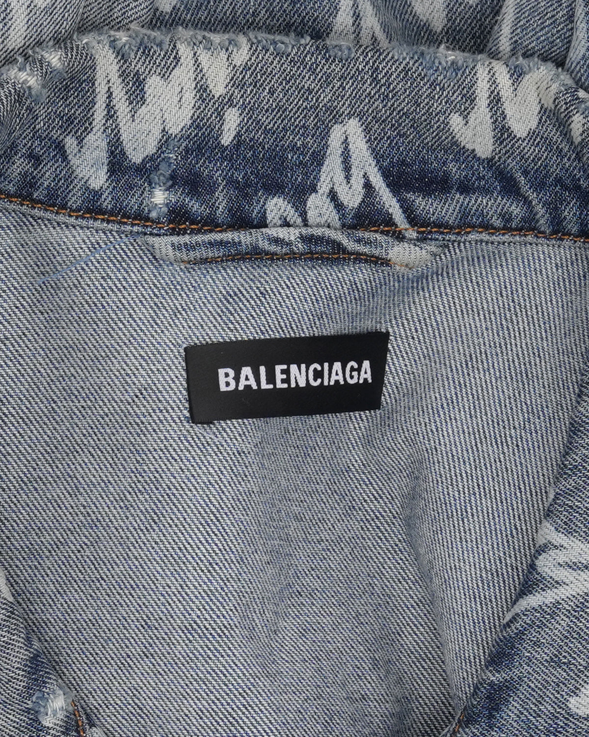 All Over Logo Oversized Denim Jacket