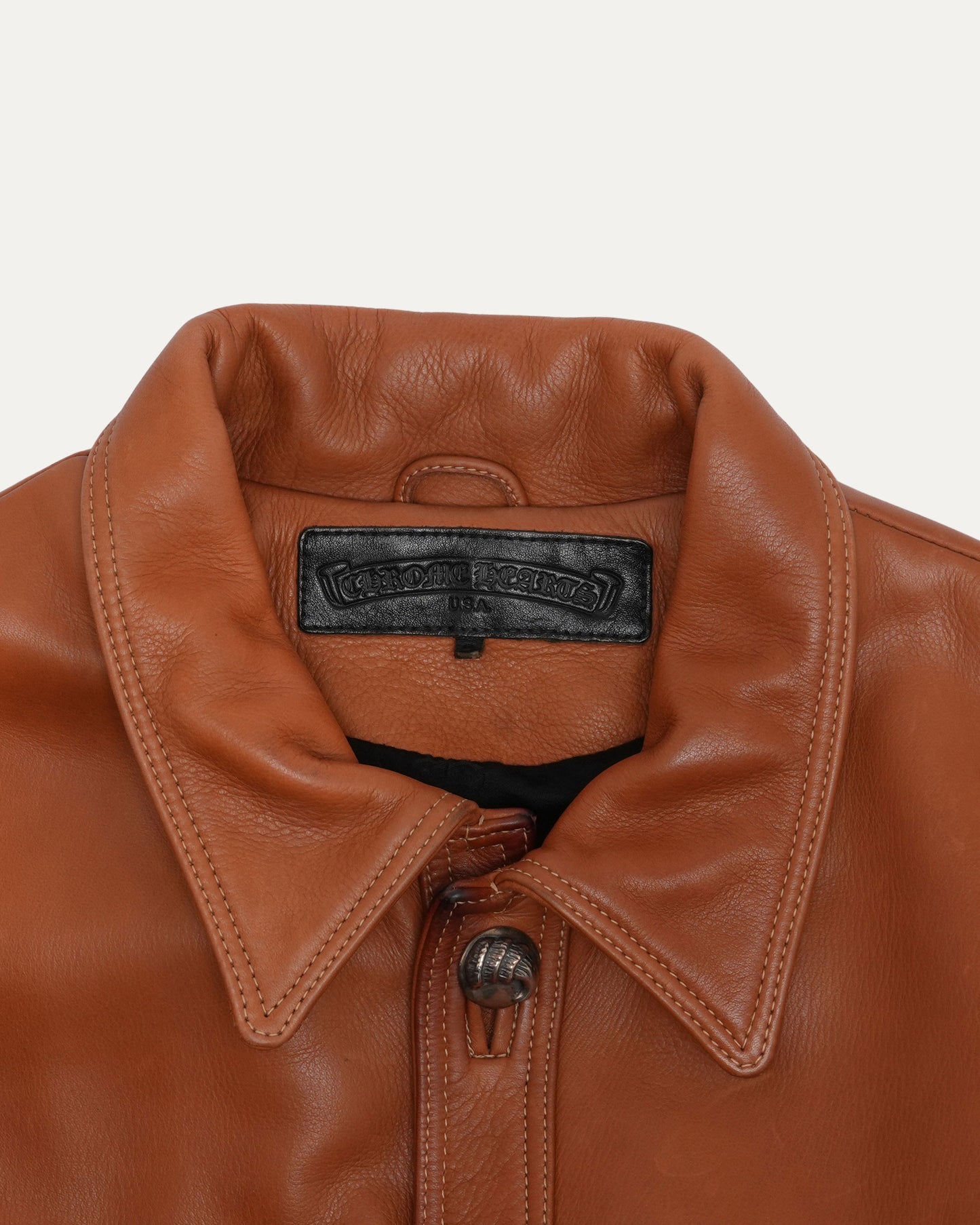 Leather Western Claw Button Jacket