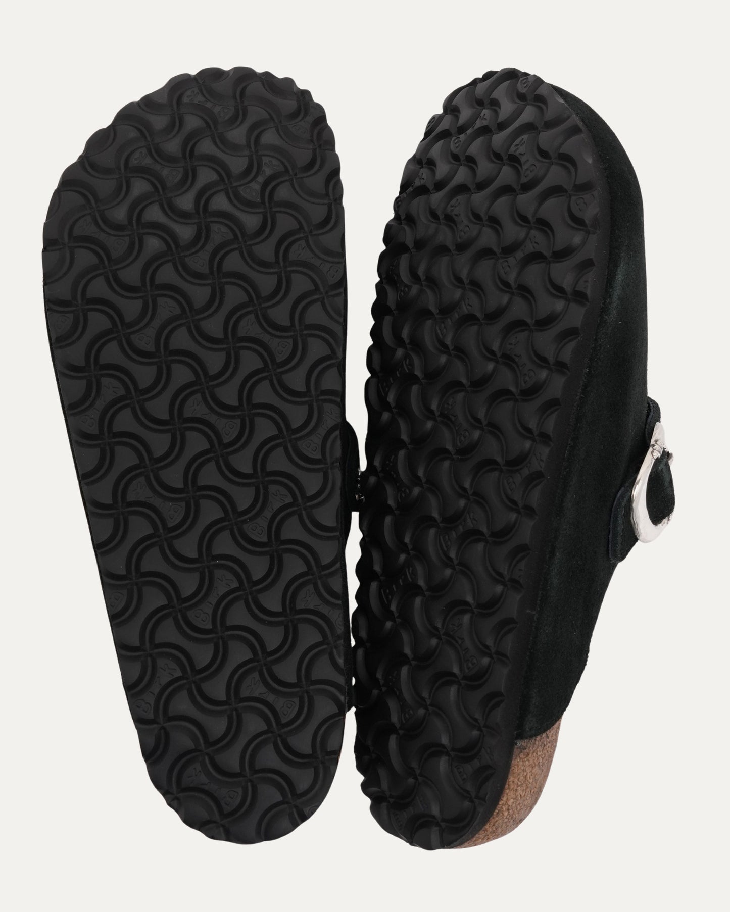 Dagger Embellished Birkenstock Boston Shearling Lined Suede Mule