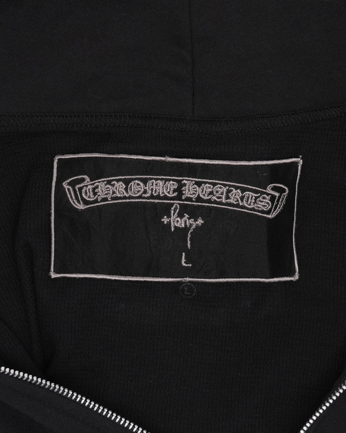 Paris Exclusive Beaded Vertical Logo Thermal Zip Up Hoodie