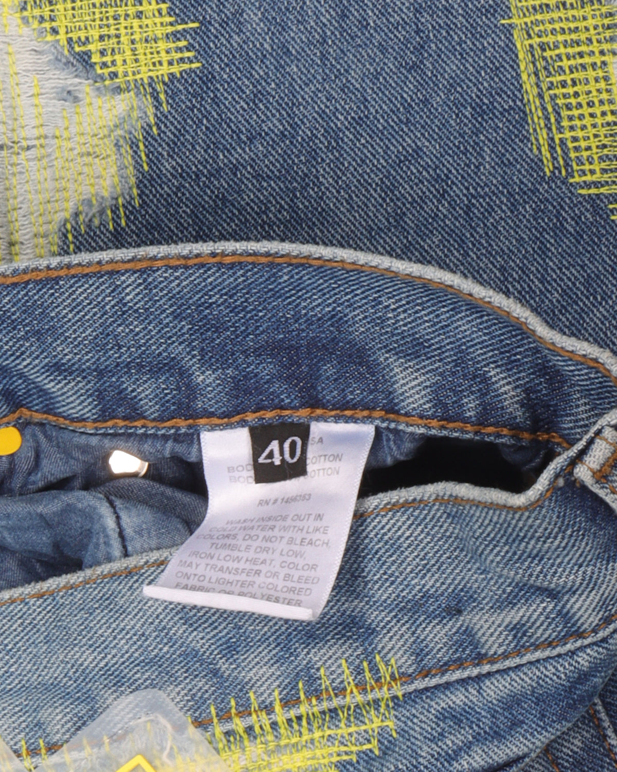 Distressed Embroidered Jeans