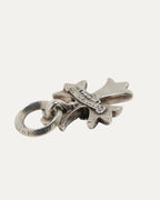 Double CH Plus Cross Diamond Pendant on B Ring