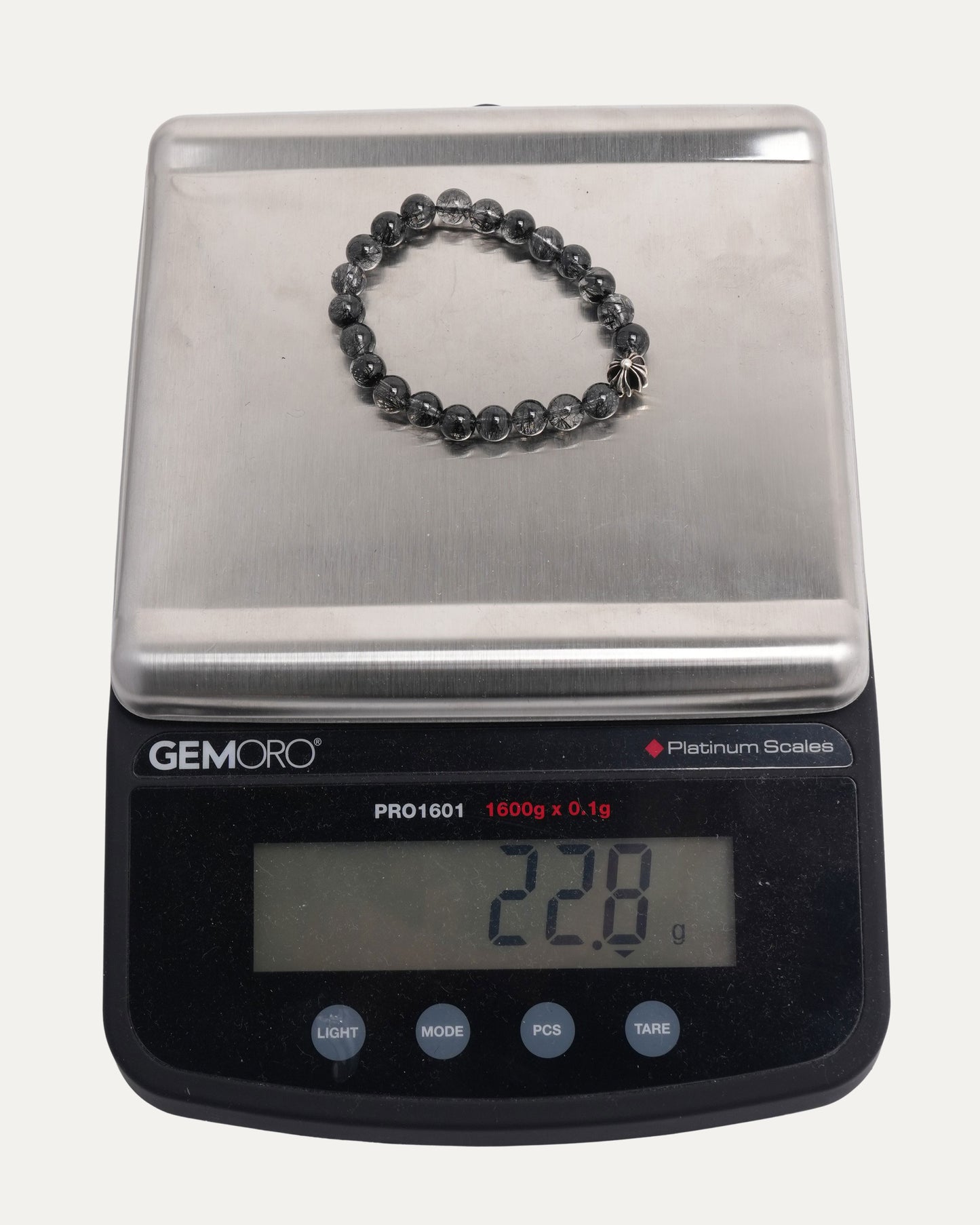 8mm Rutilated Quartz Plus Cross Bead Bracelet