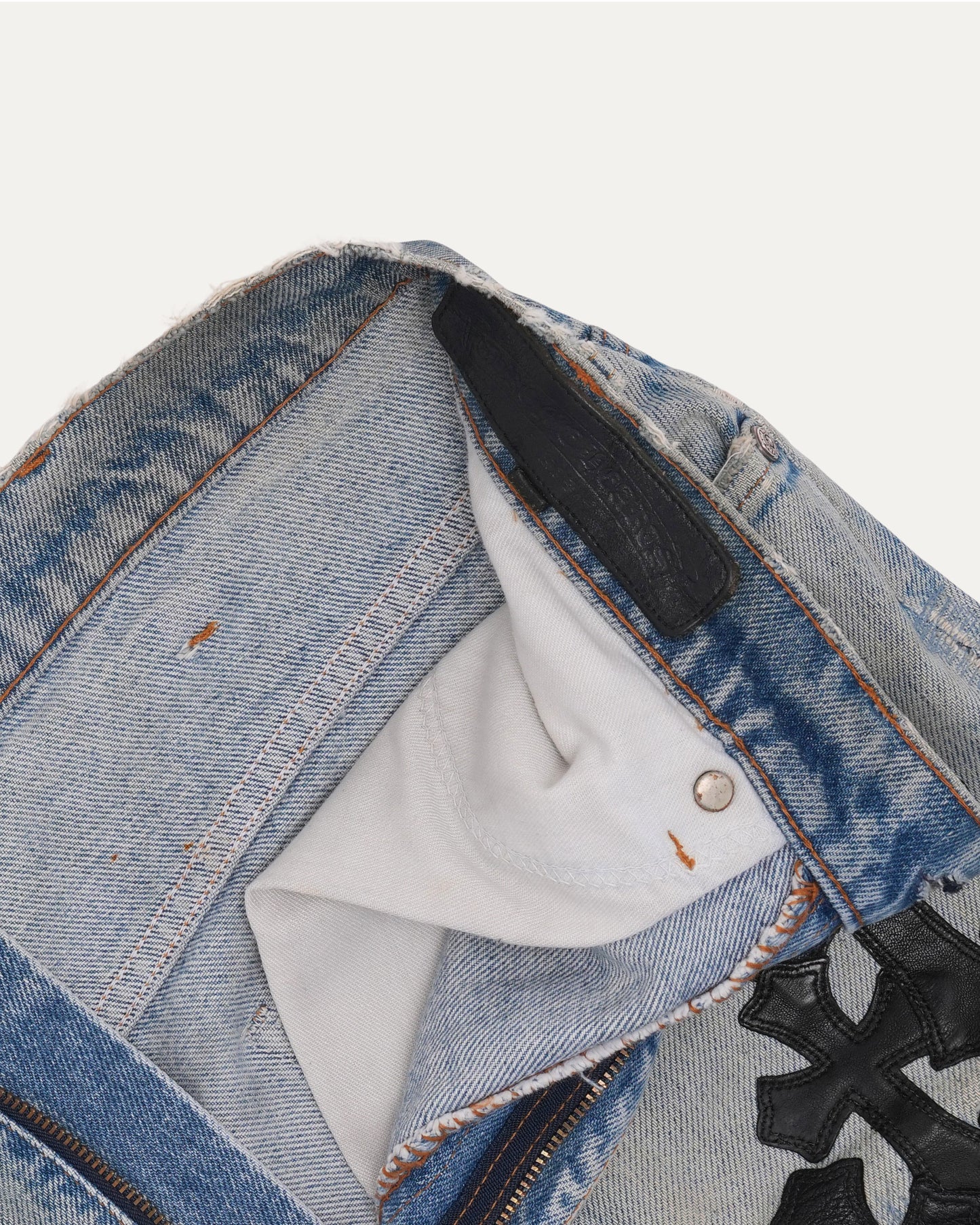 Levi's 505 Orange Tab Cross Patch Cutoff Denim Shorts