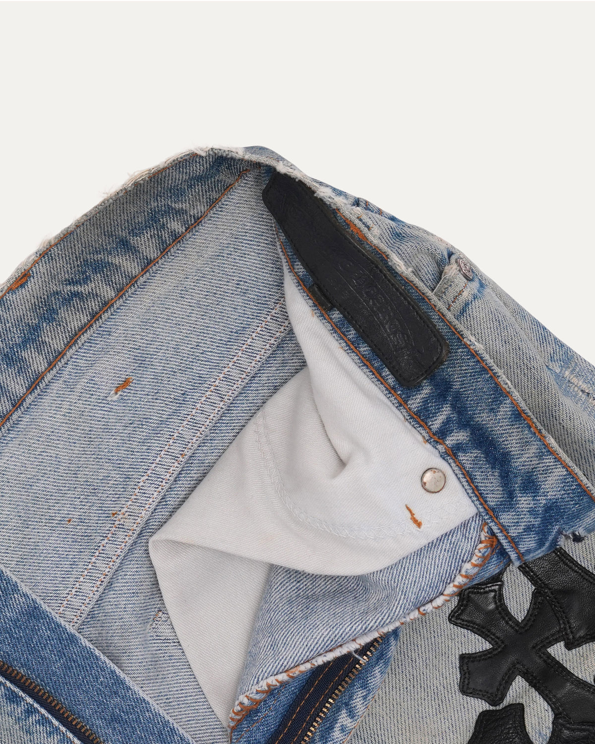 Levi's 505 Orange Tab Cross Patch Cutoff Denim Shorts