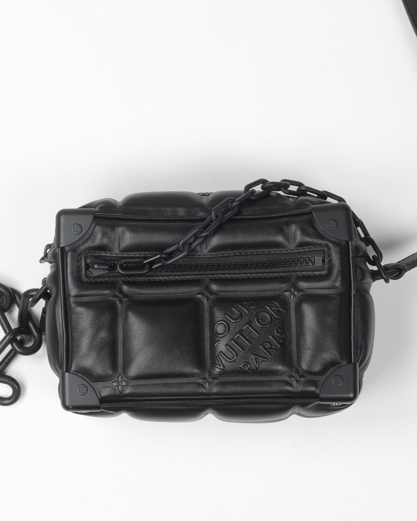Embossed Puffy Leather Shoulder Bag