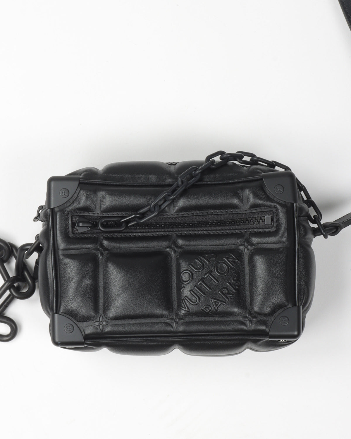 Embossed Puffy Leather Shoulder Bag