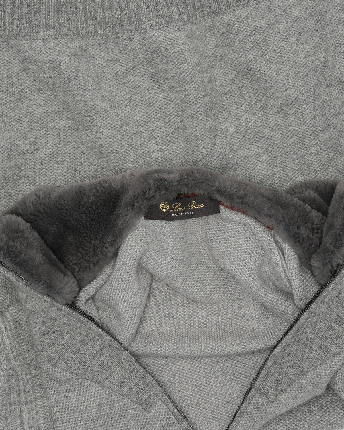 Shearling Zip Up Sweater