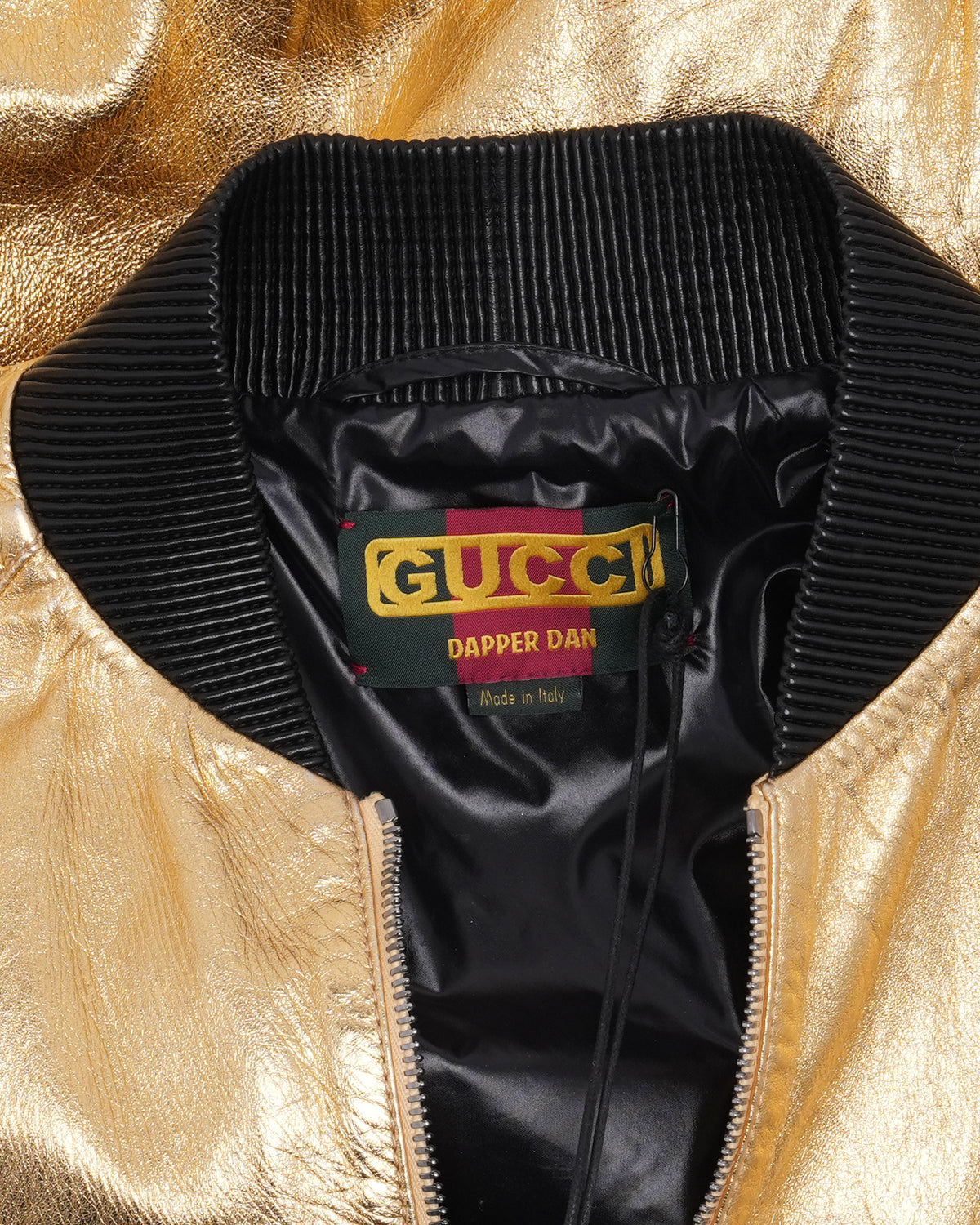 Dapper Dan Leather Bomber Jacket