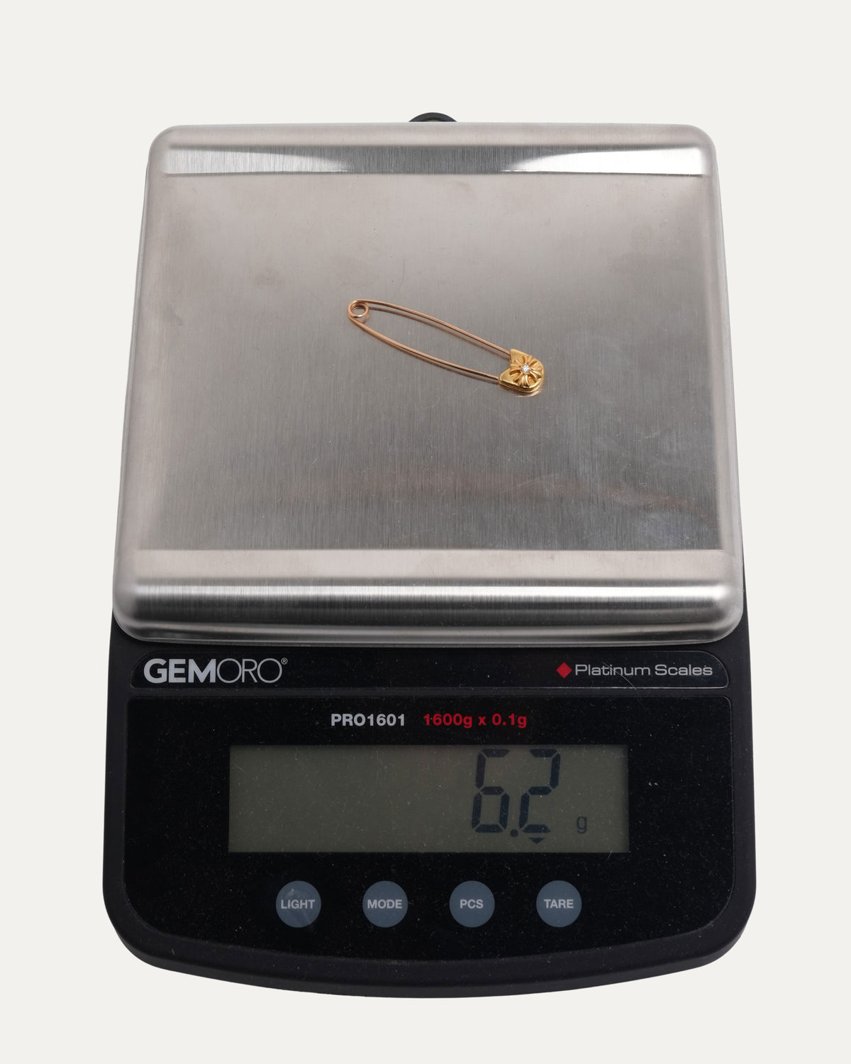 Large Gold and Diamond Safety Pin