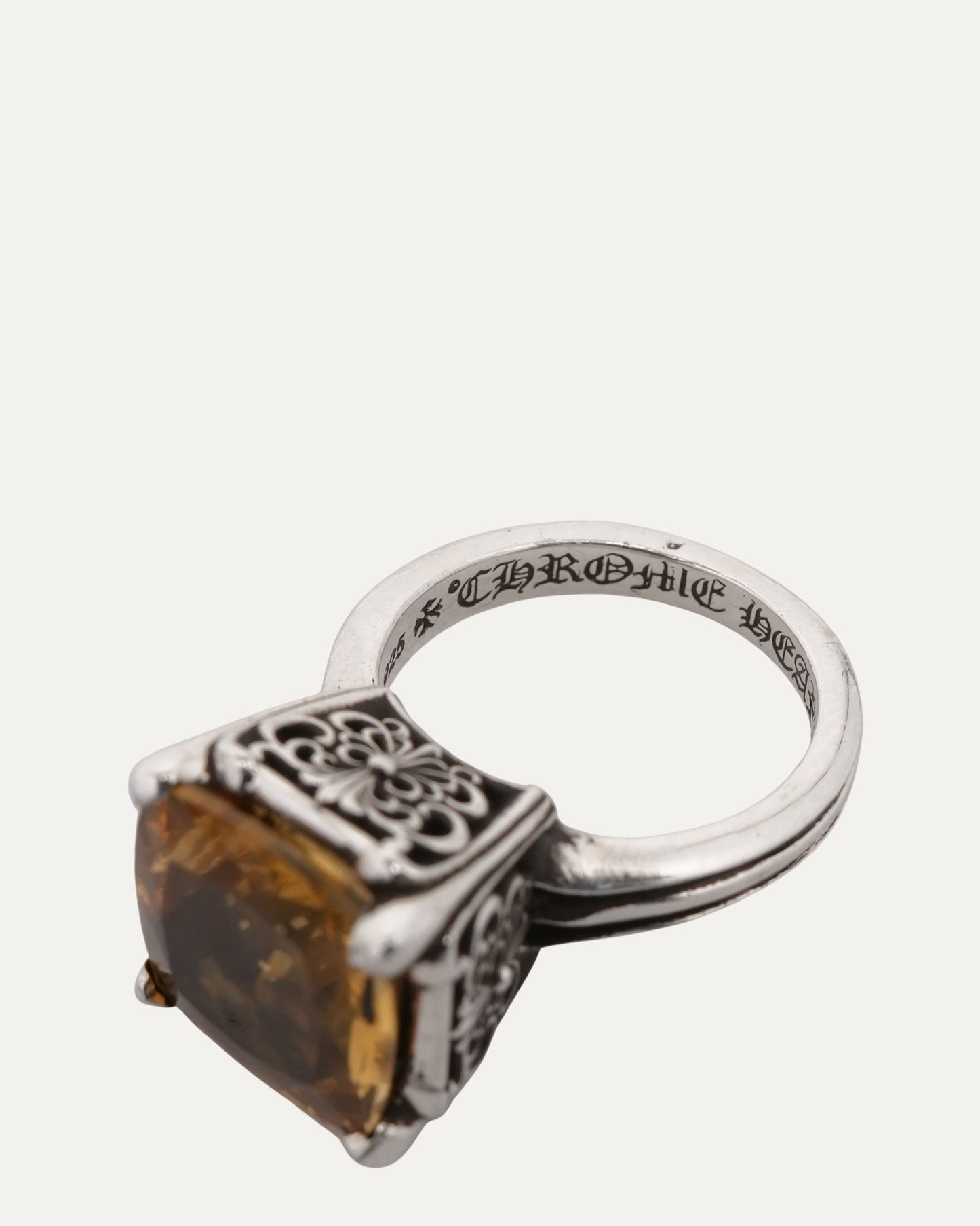 Citrine Butterfly Cross Cocktail Ring