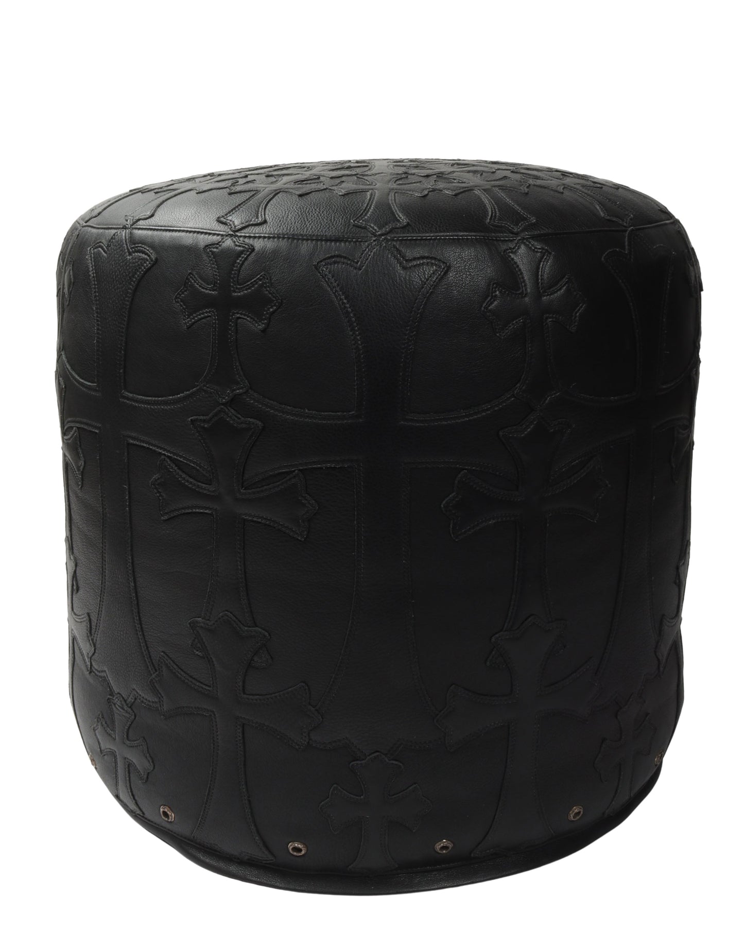 Leather Cross Patch Stool