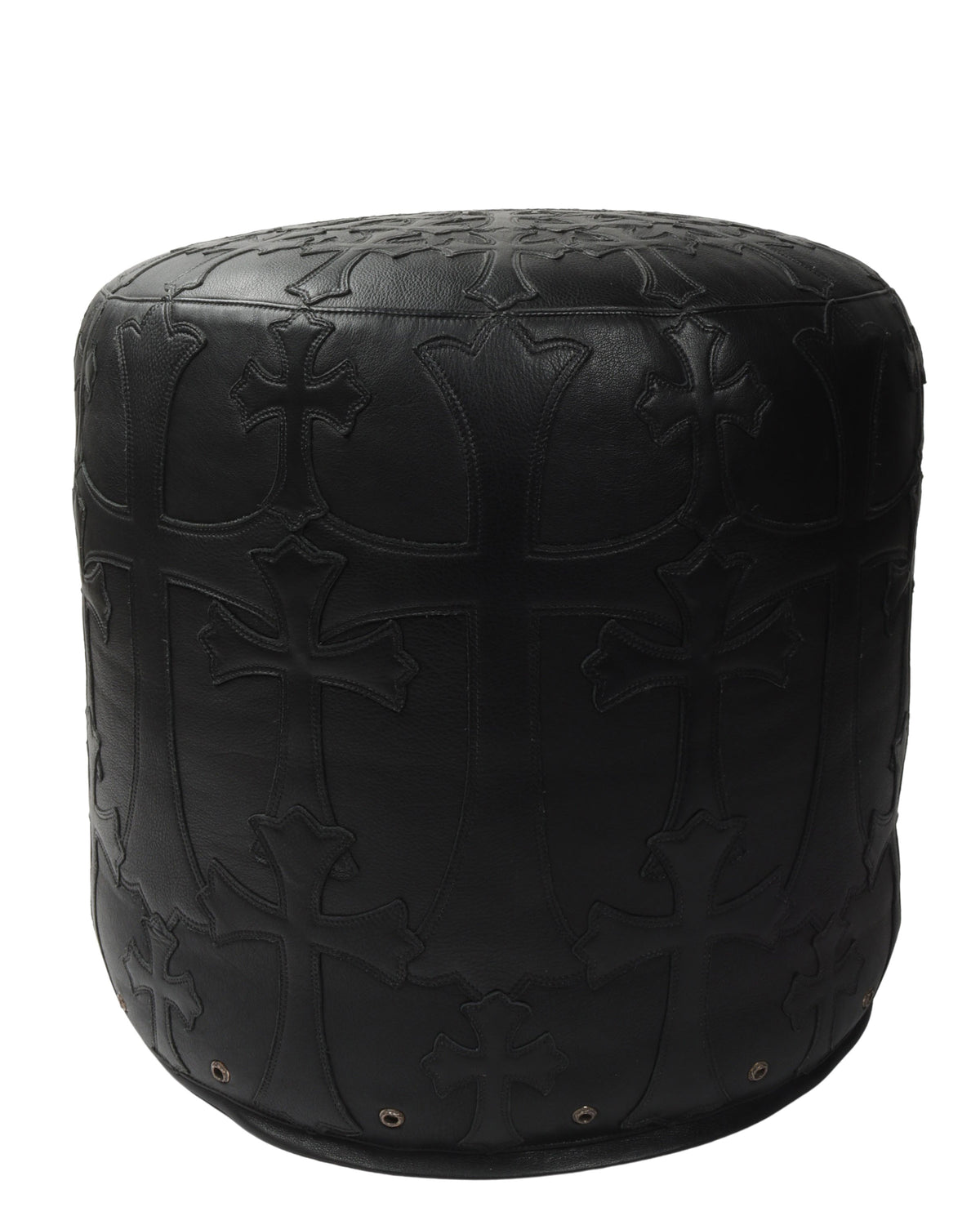 Leather Cross Patch Stool