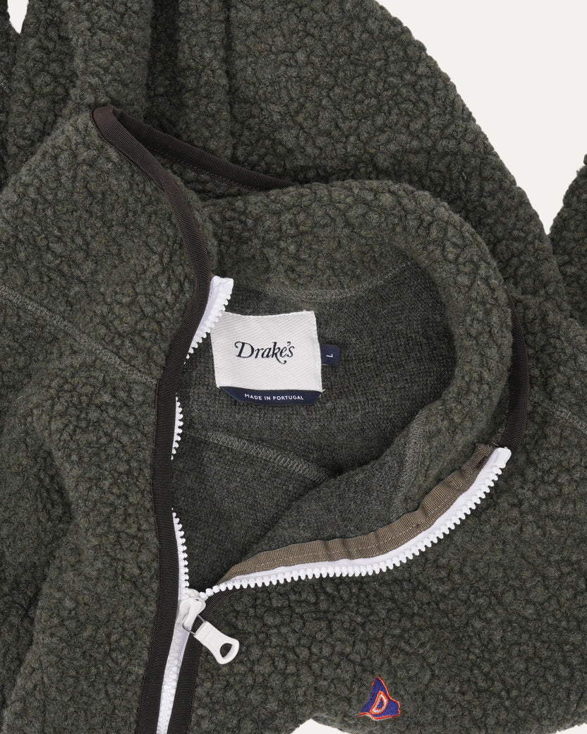 Boucle Wool Zip Fleece Jacket