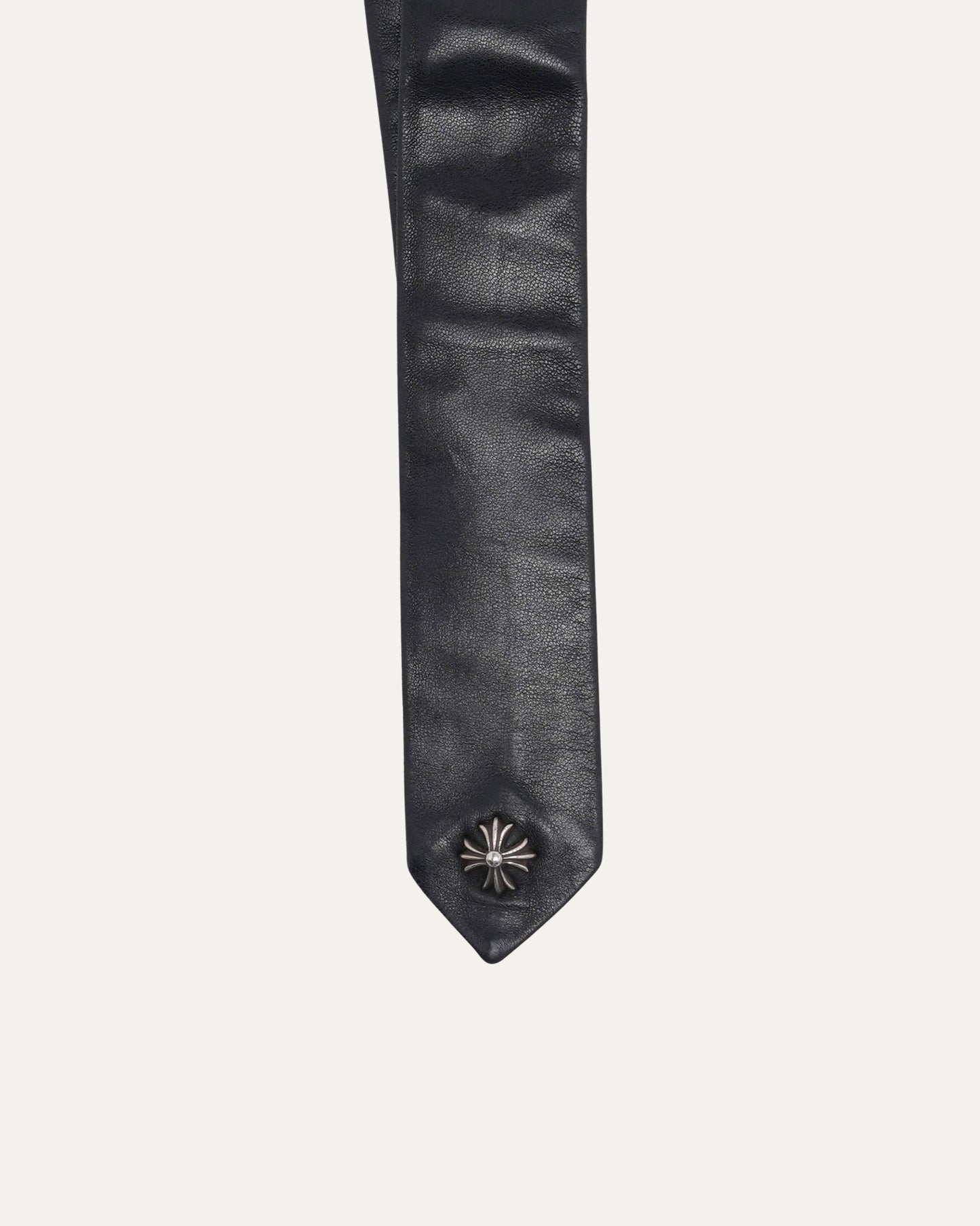 Plus Cross Embellished Leather Tie