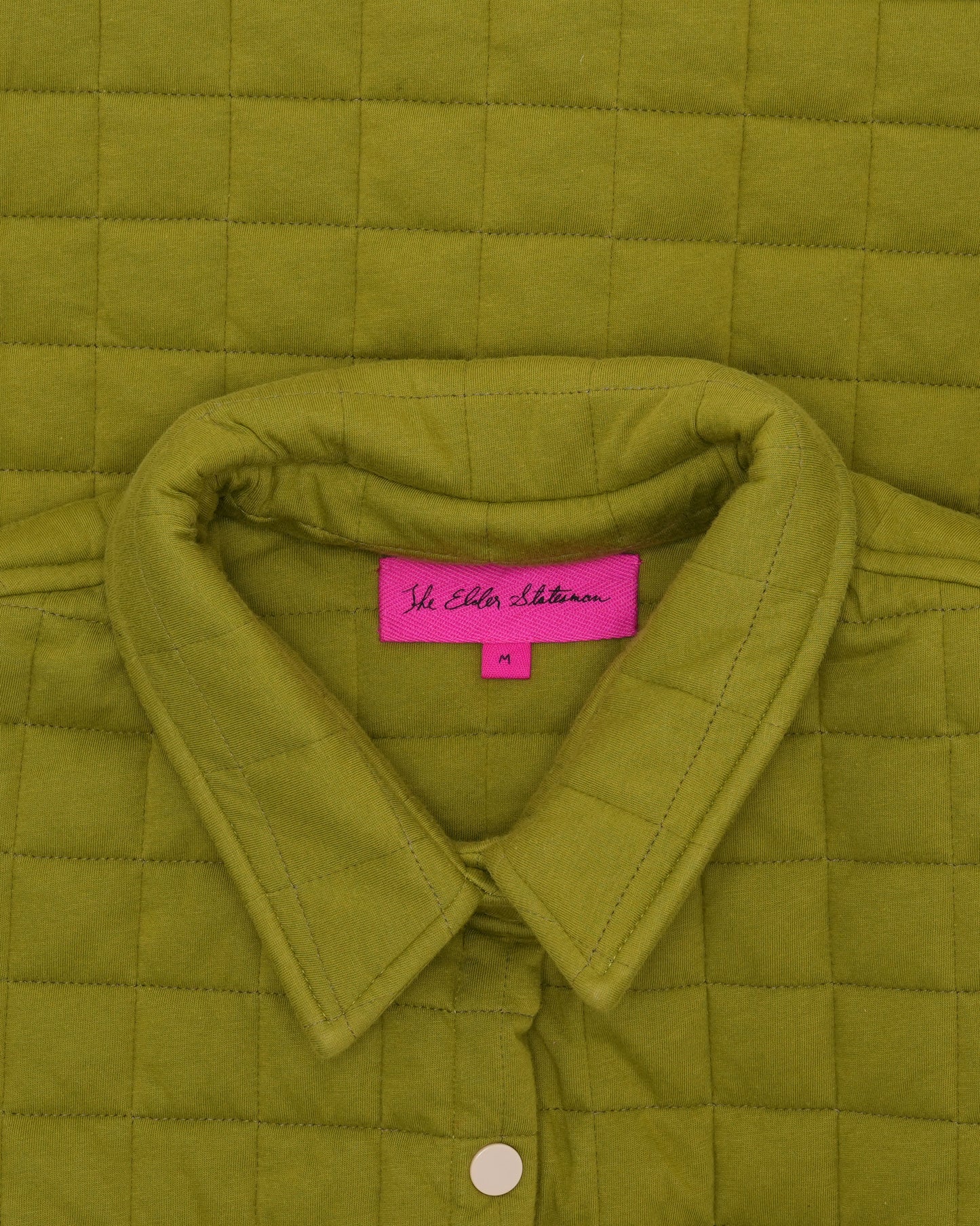 Crochet-Trimmed Quilted Shirt Jacket