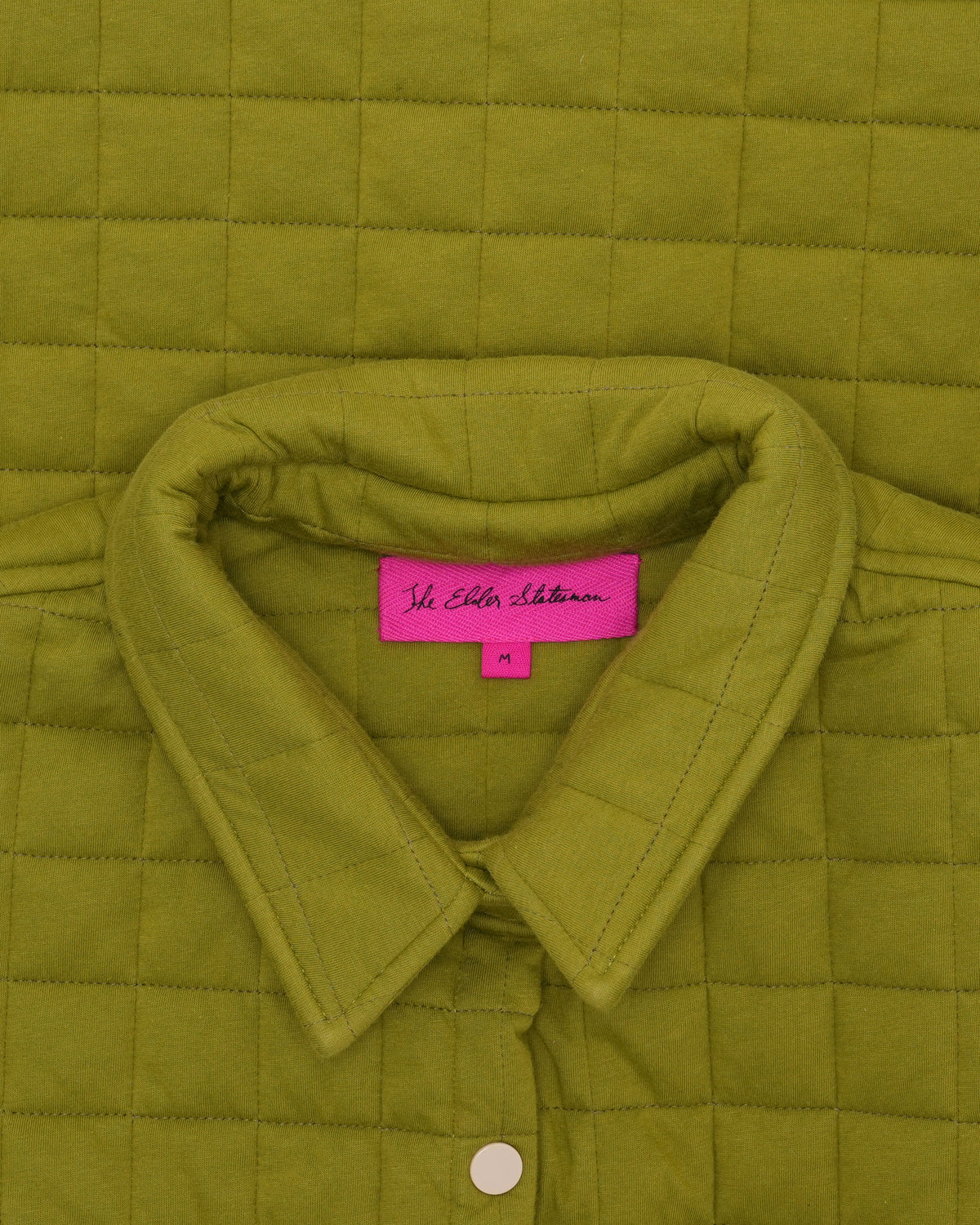 Crochet-Trimmed Quilted Shirt Jacket