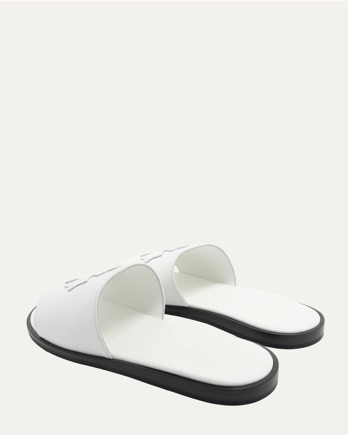 Plus Cross Patch Leather Slides