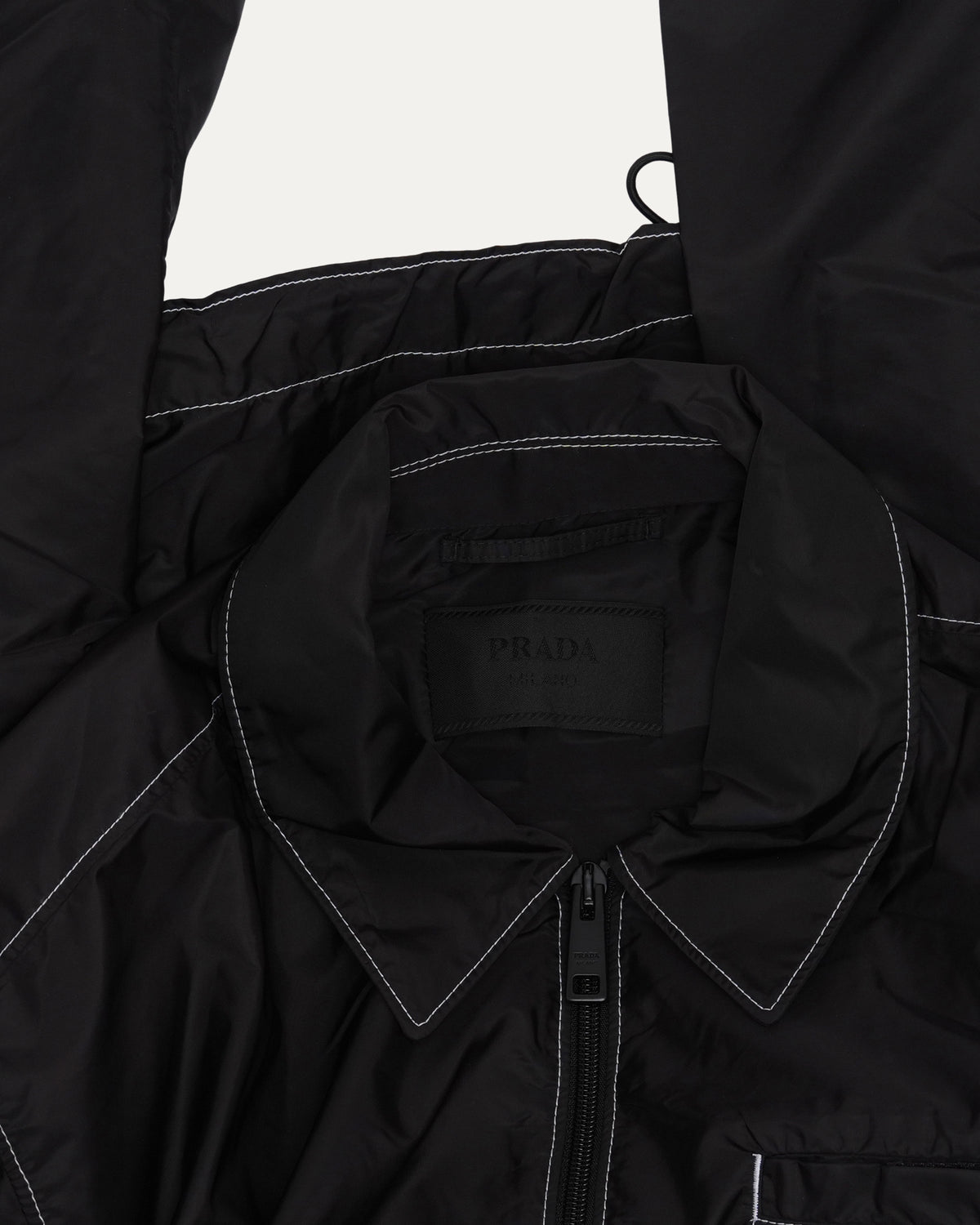 Contrast Stitch Nylon Blouson Jacket