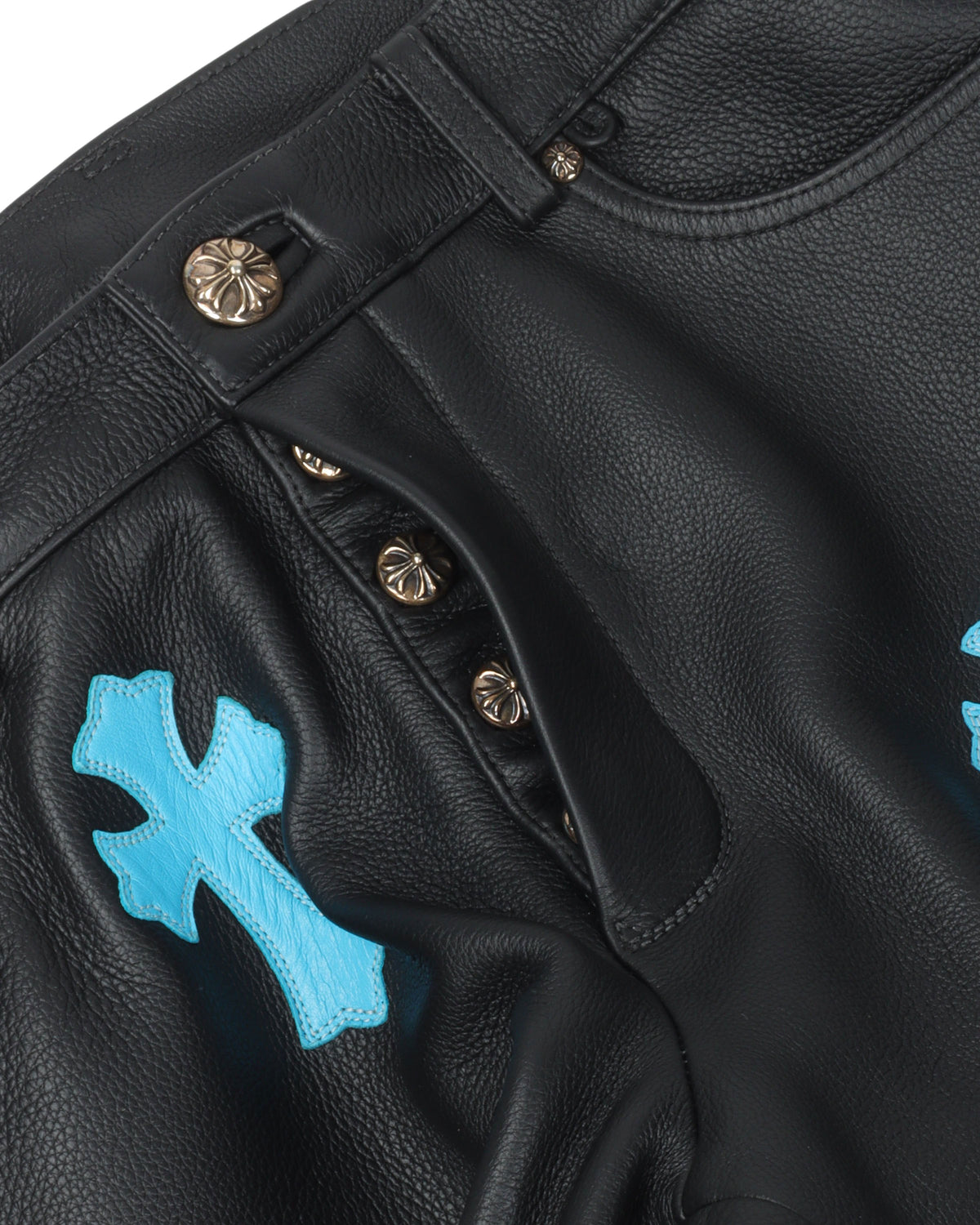 Cross Patch Leather Pants