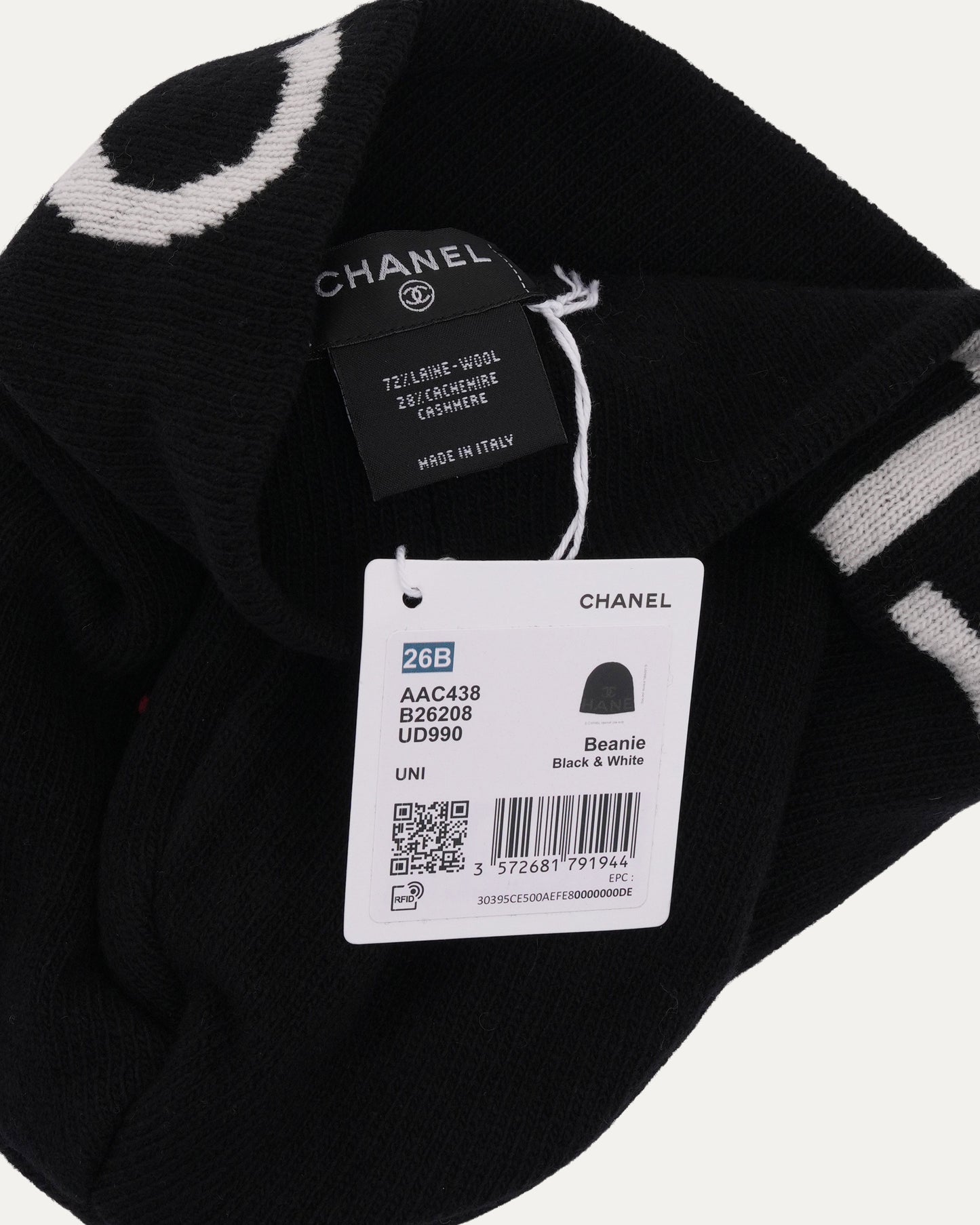 Cashmere-Wool Blend CC Knit Beanie