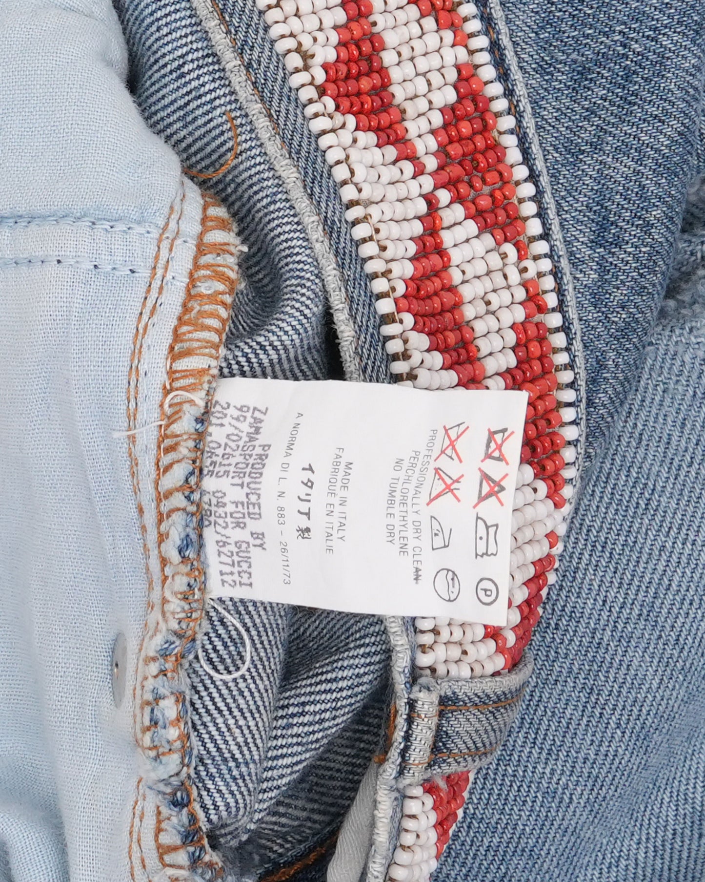 Tom Ford SS 1999 Beaded Light Wash Jeans