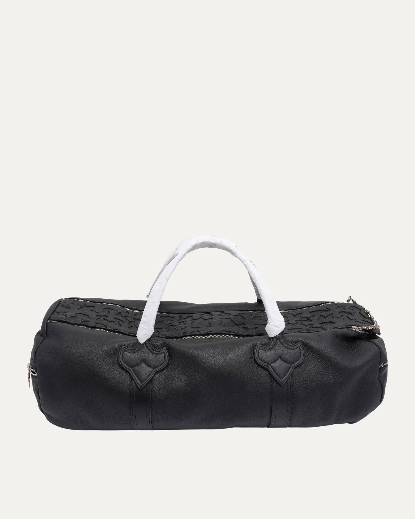 Leather Cross Patch Duffle Bag
