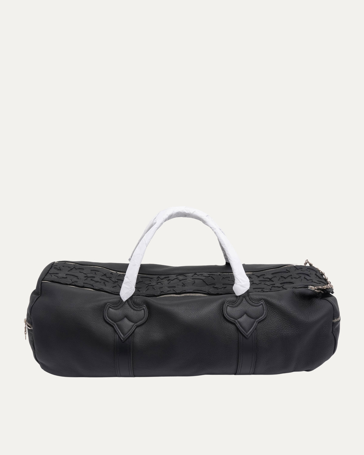 Leather Cross Patch Duffle Bag