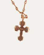 Gold Emerald Small Filigree Pendant on Twist Chain