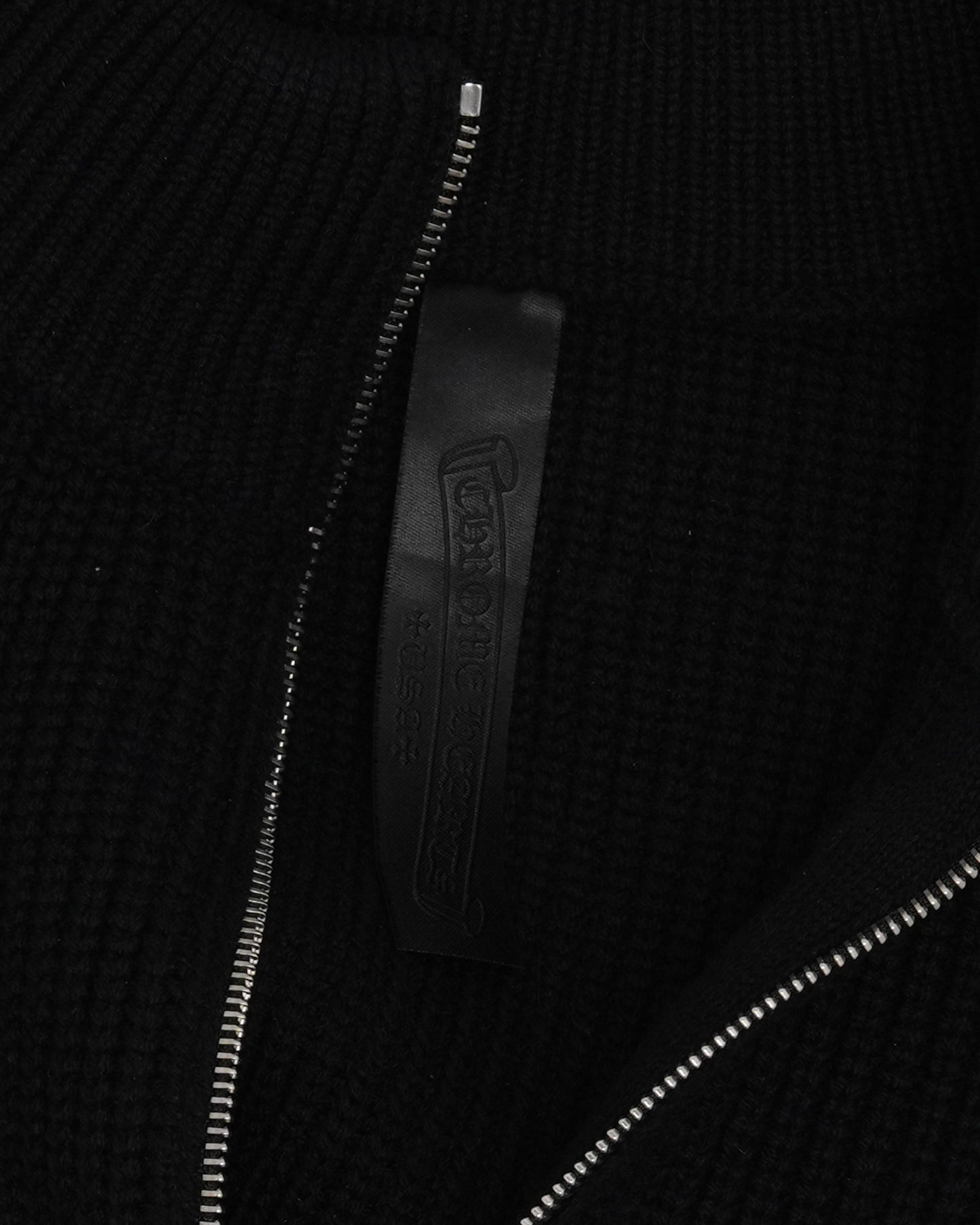 Cross Patch Cashmere Quarter Zip Sweater