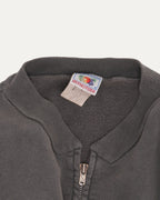 Distressed Zip Up Crewneck Sweatshirt