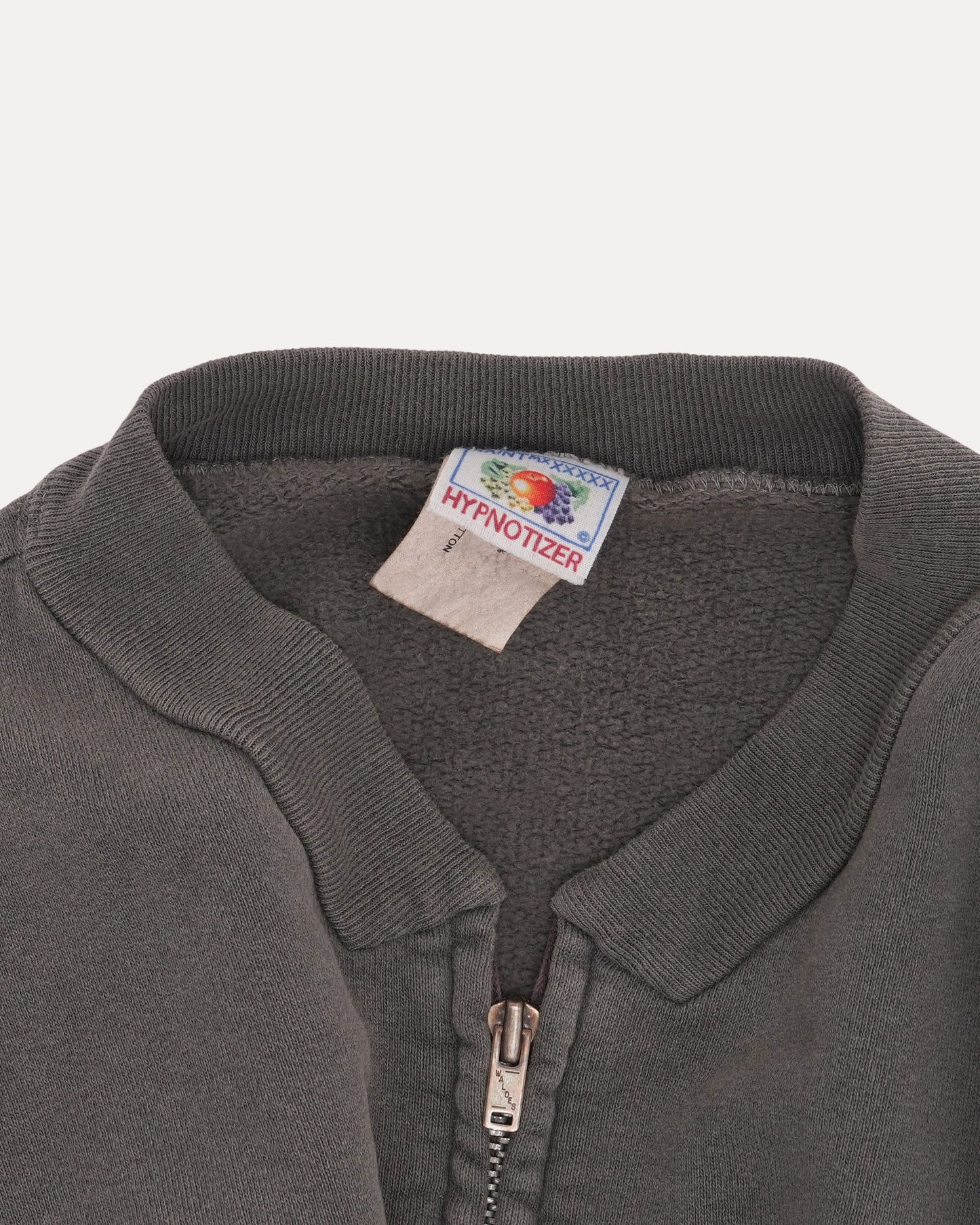 Distressed Zip Up Crewneck Sweatshirt