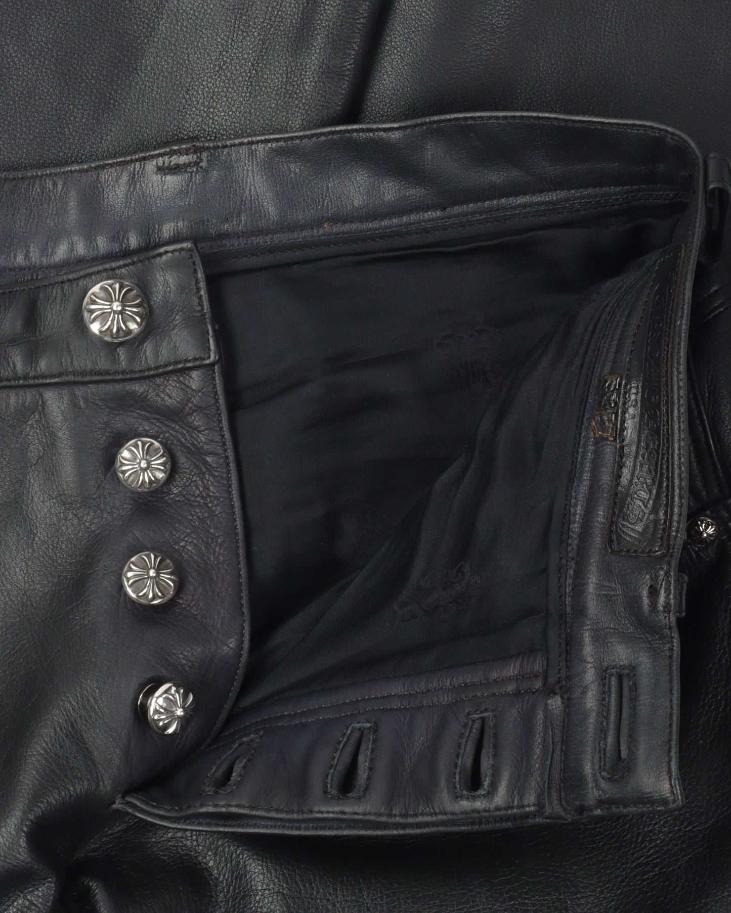 Custom Le Fleur Cross Patch Leather Pants